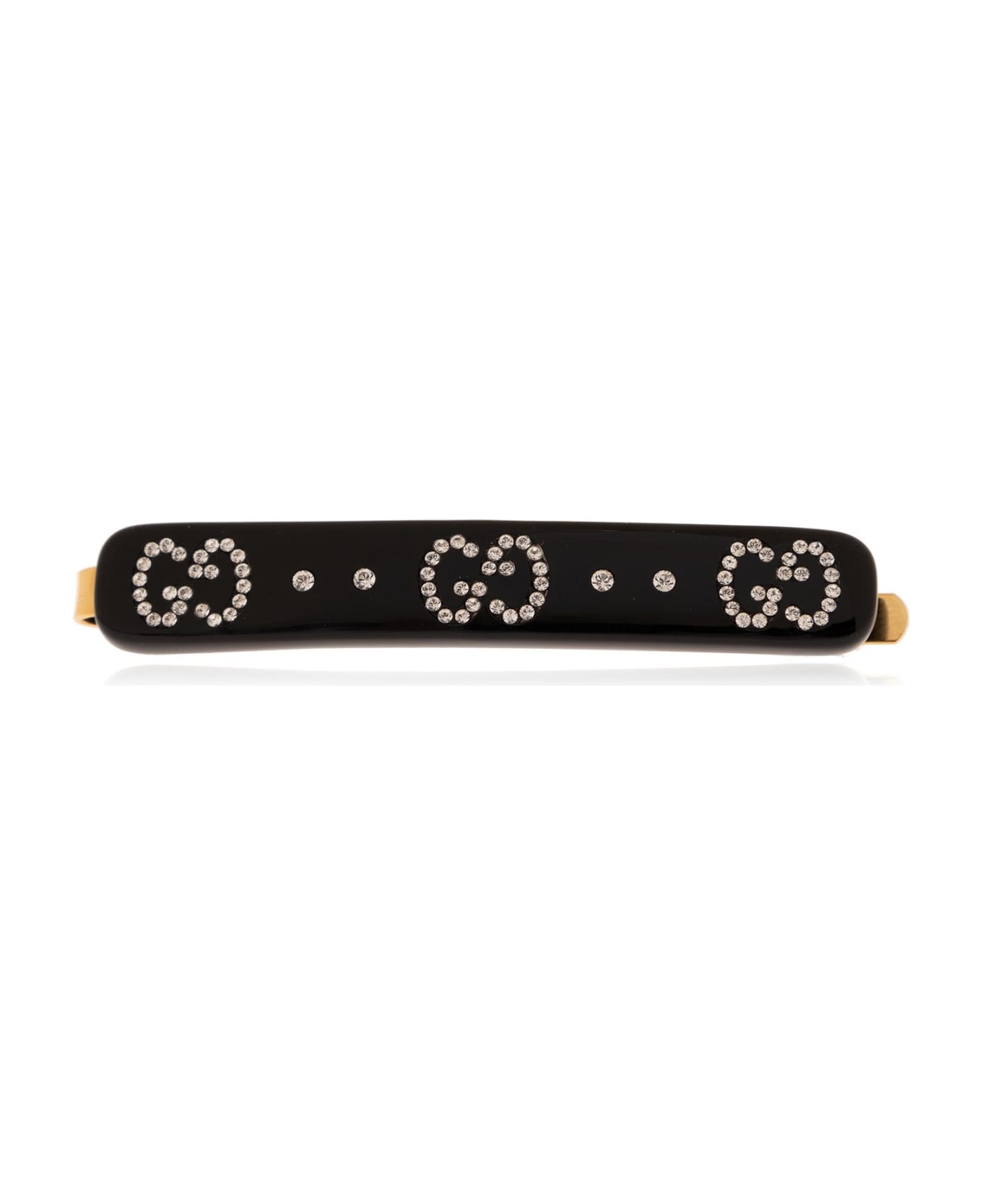 Gucci Embellished Hairpin - Black Crystal