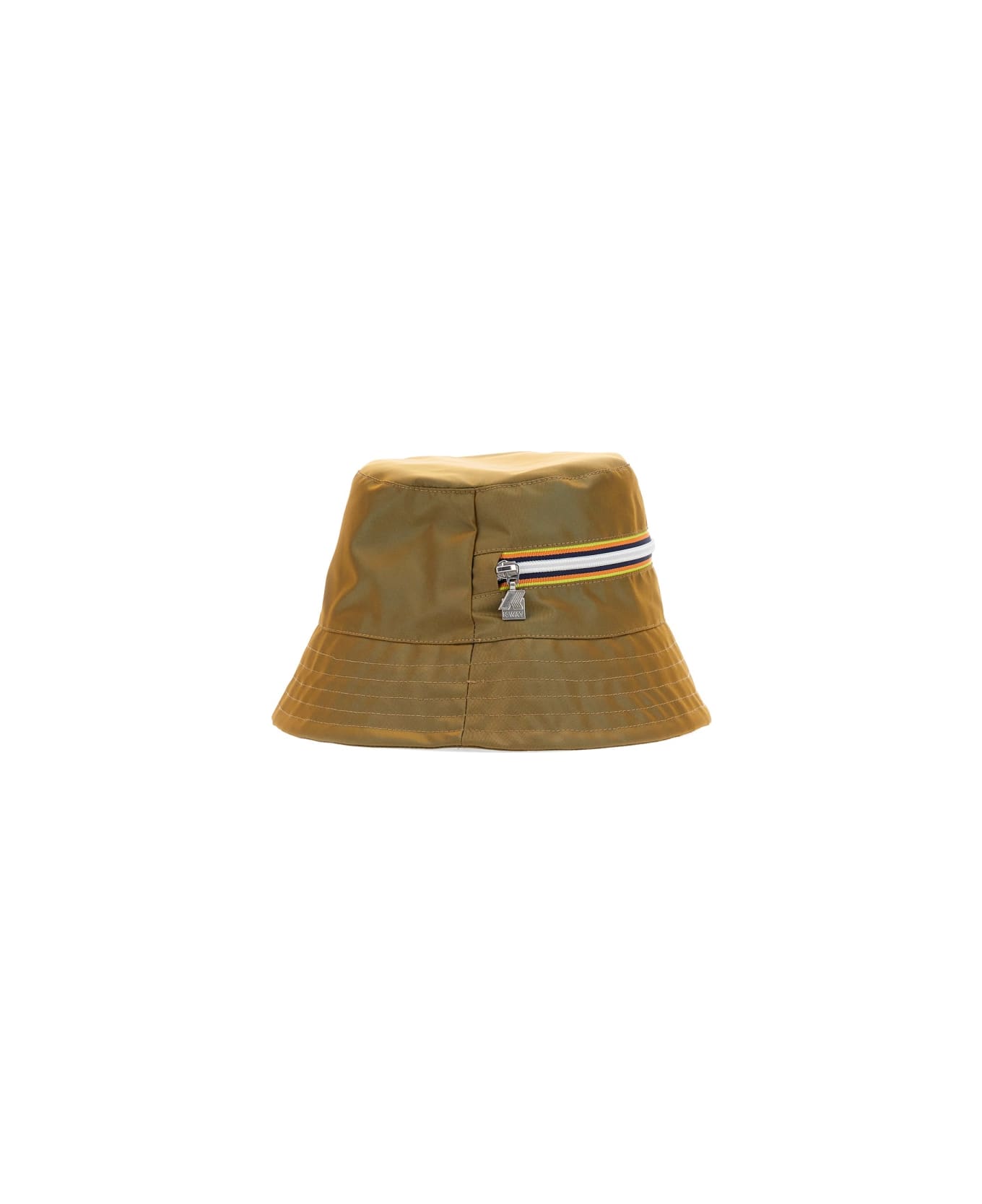 K-Way Bucket Hat With Zipper Logo - GOLD