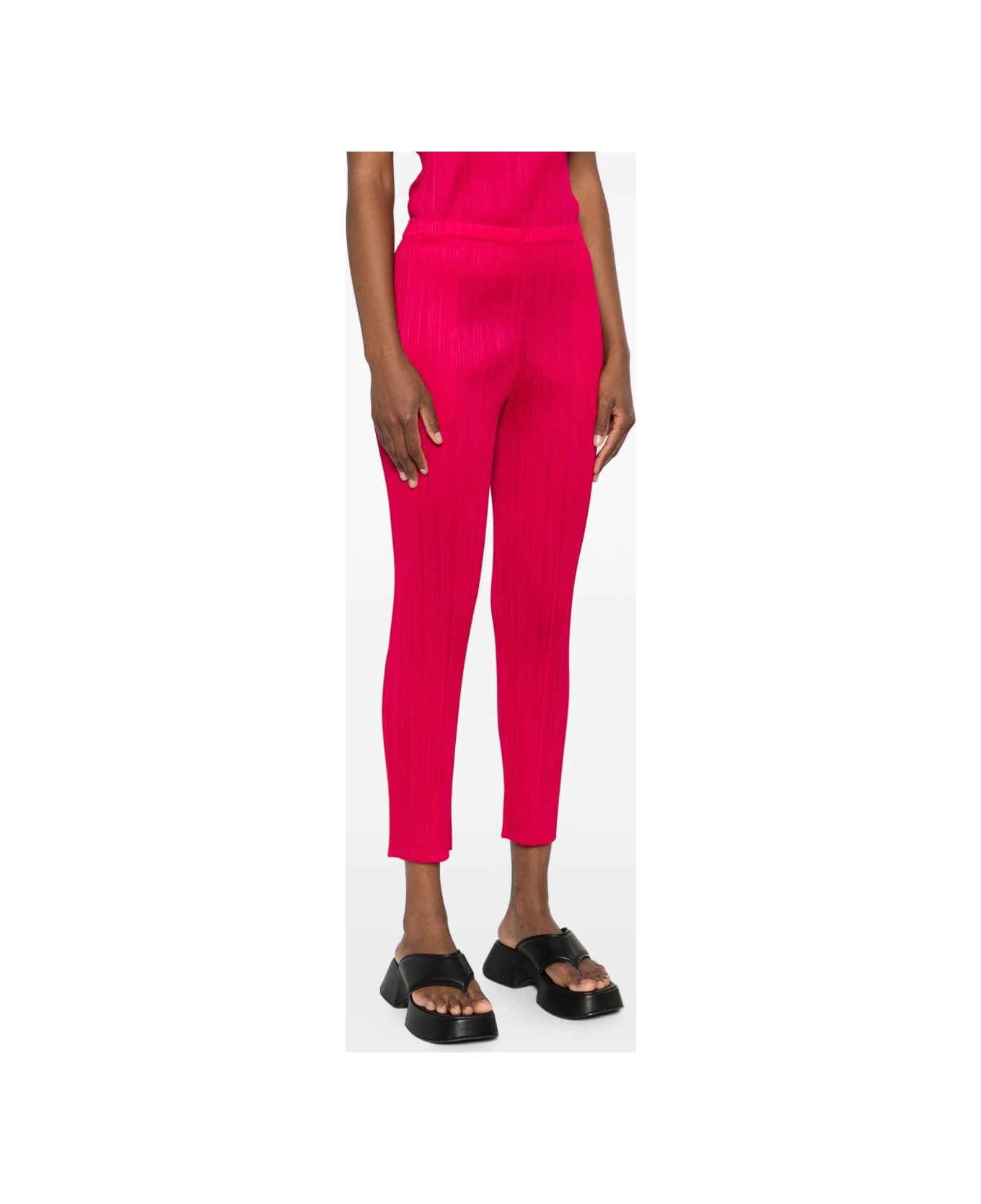 Pleats Please Issey Miyake Pleated Trousers - Red