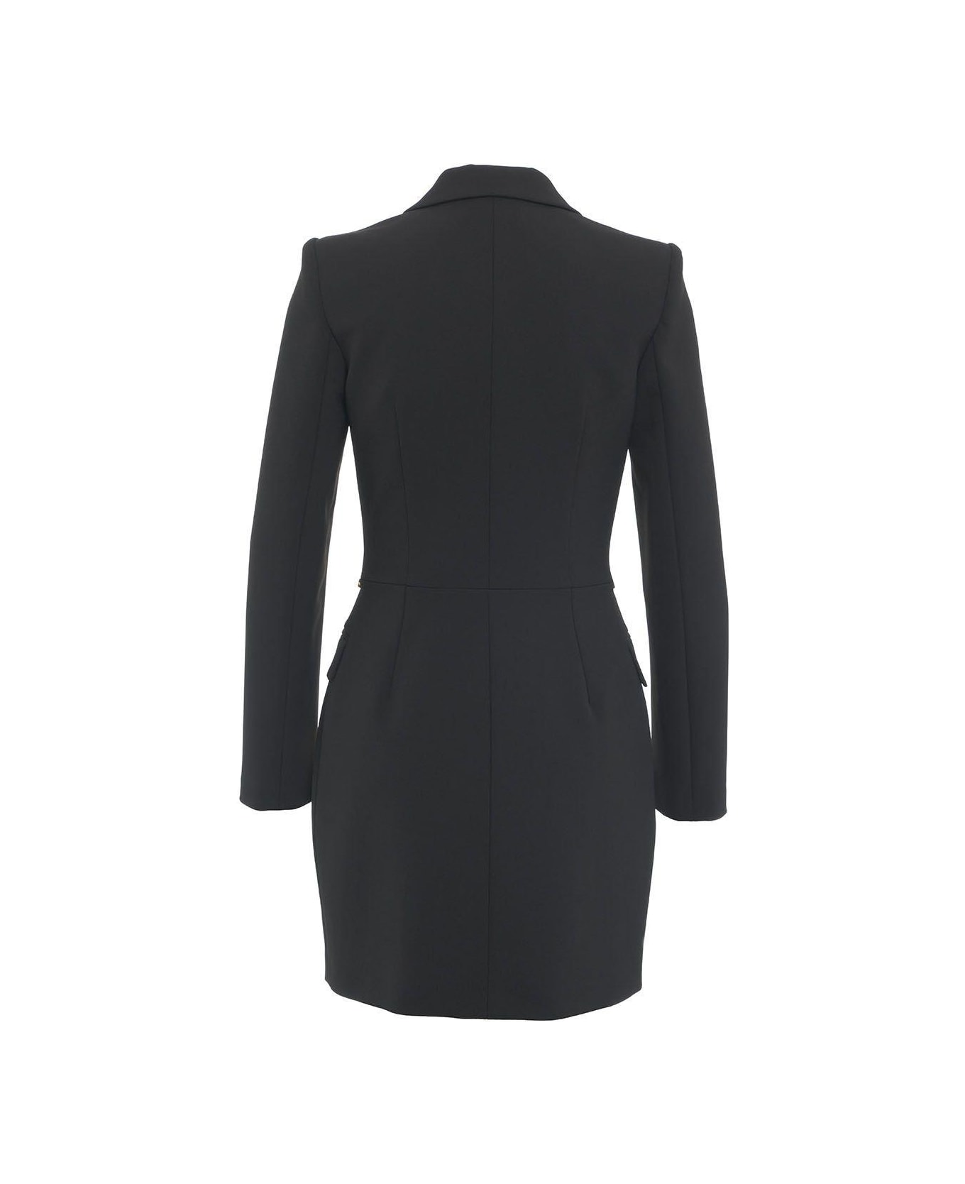 Elisabetta Franchi Belted Stretch Coat Dress - Nero