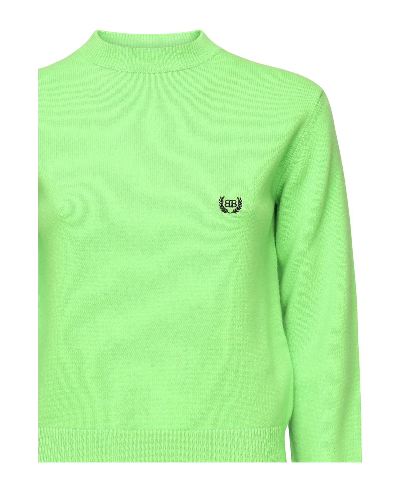 Balenciaga Crewneck Sweater With Logo - GREEN