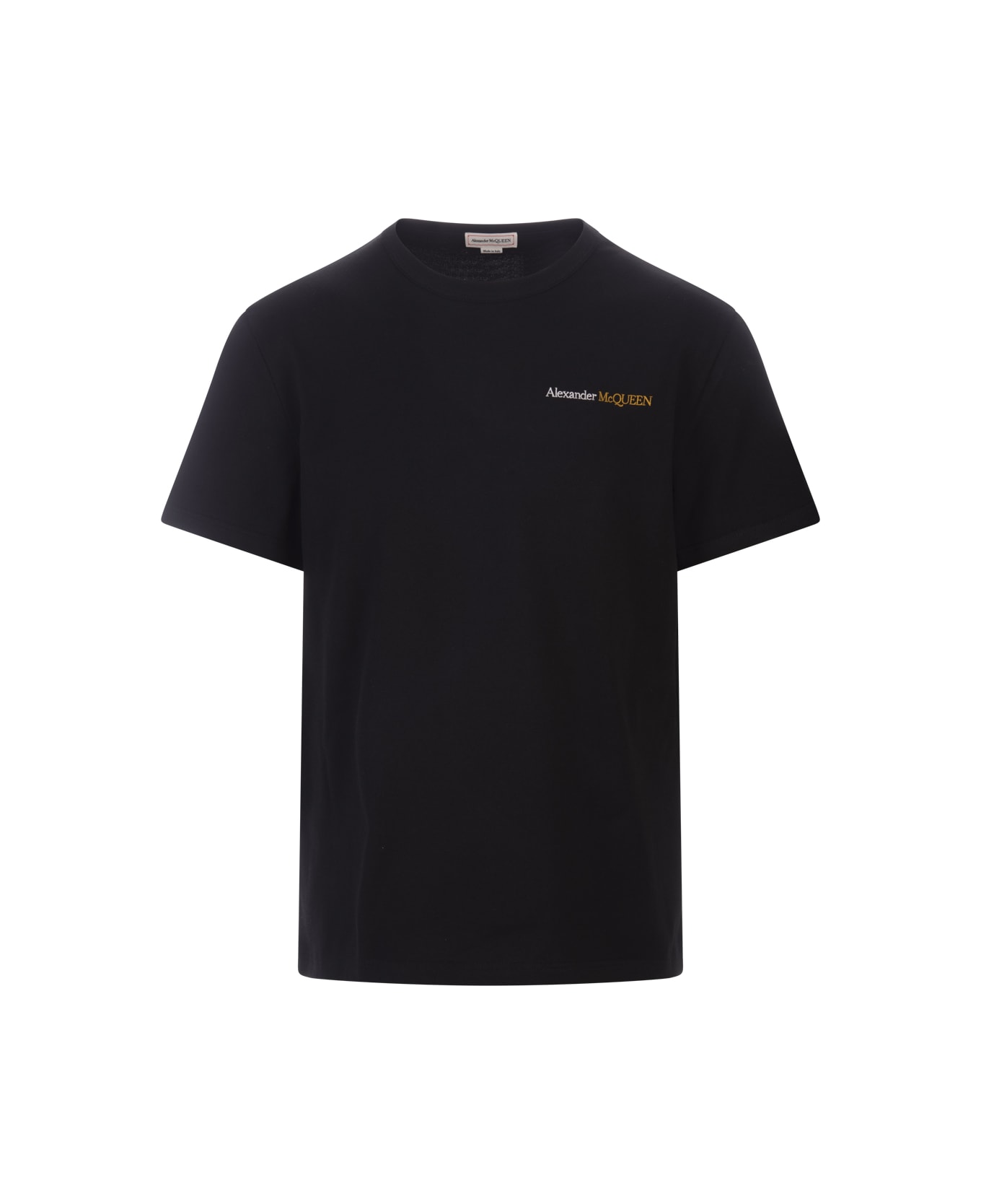 Alexander McQueen Black T-shirt With Two-tone Logo - Black シャツ