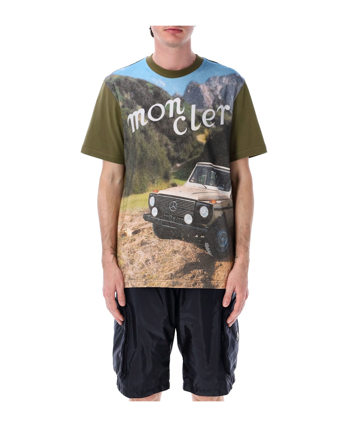 Moncler Genius Printed Cotton T-shirt - OLIVE GREEN