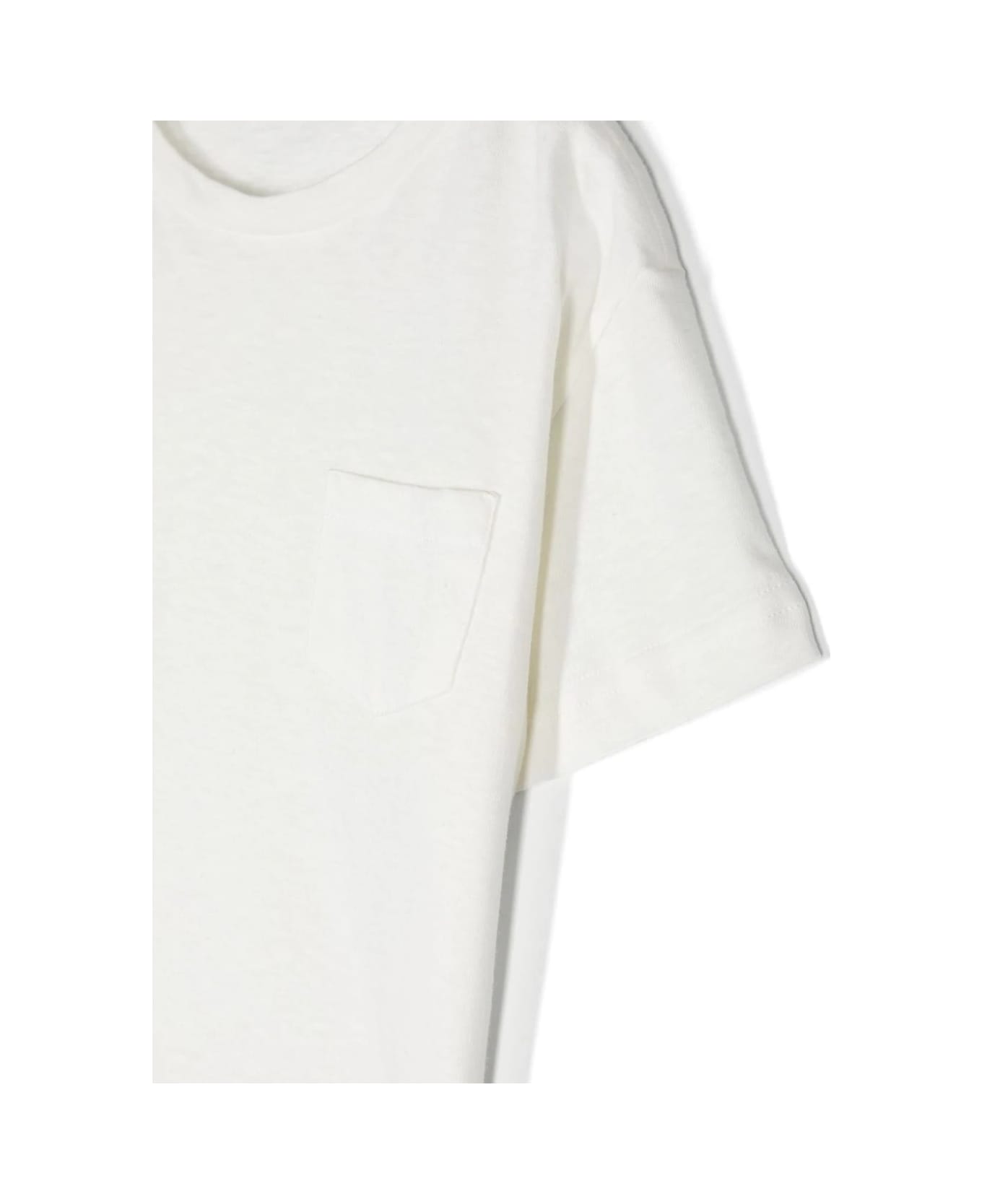 Il Gufo White Cotton And Linen T-shirt - Latte