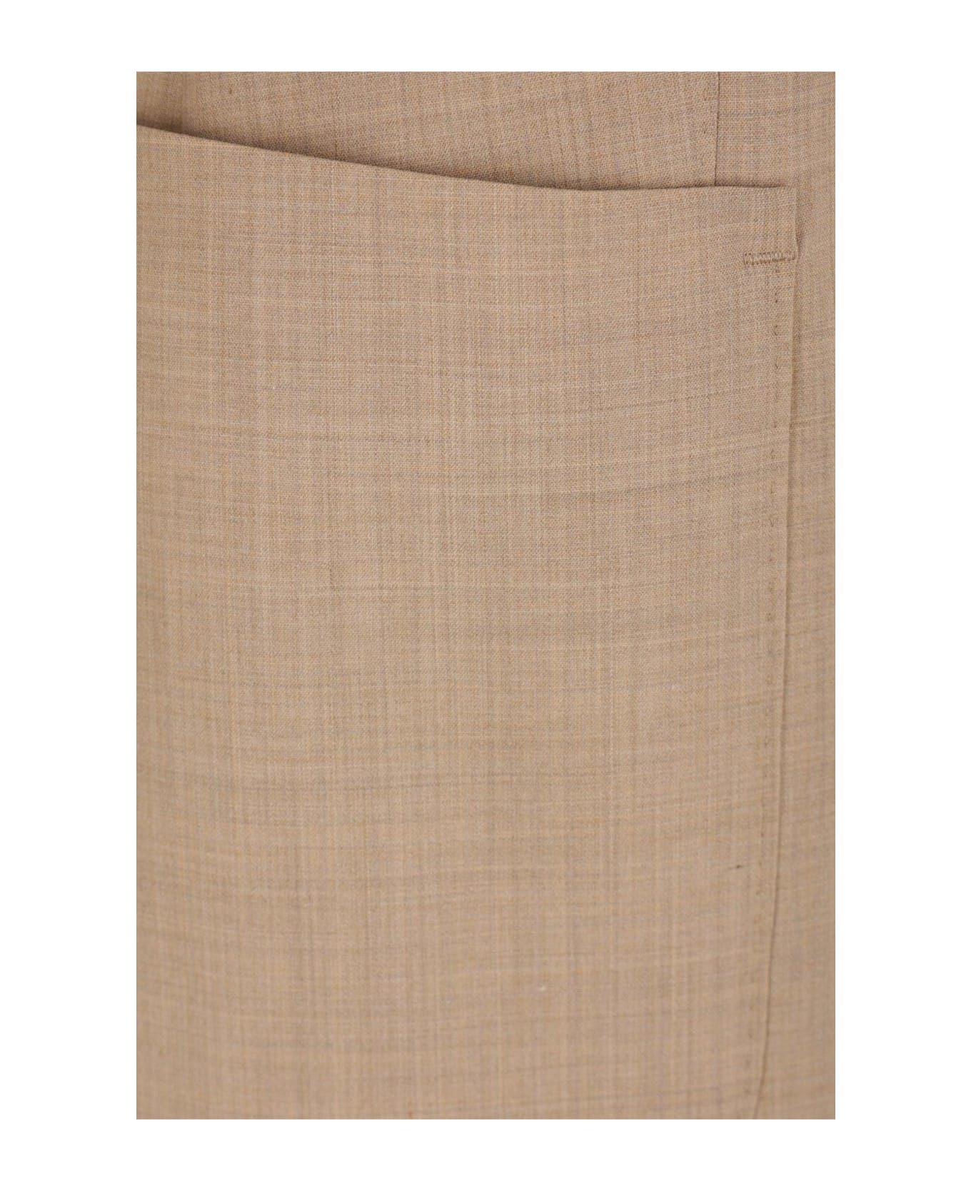 Max Mara Double-breasted Long-sleeved Jacket - Beige