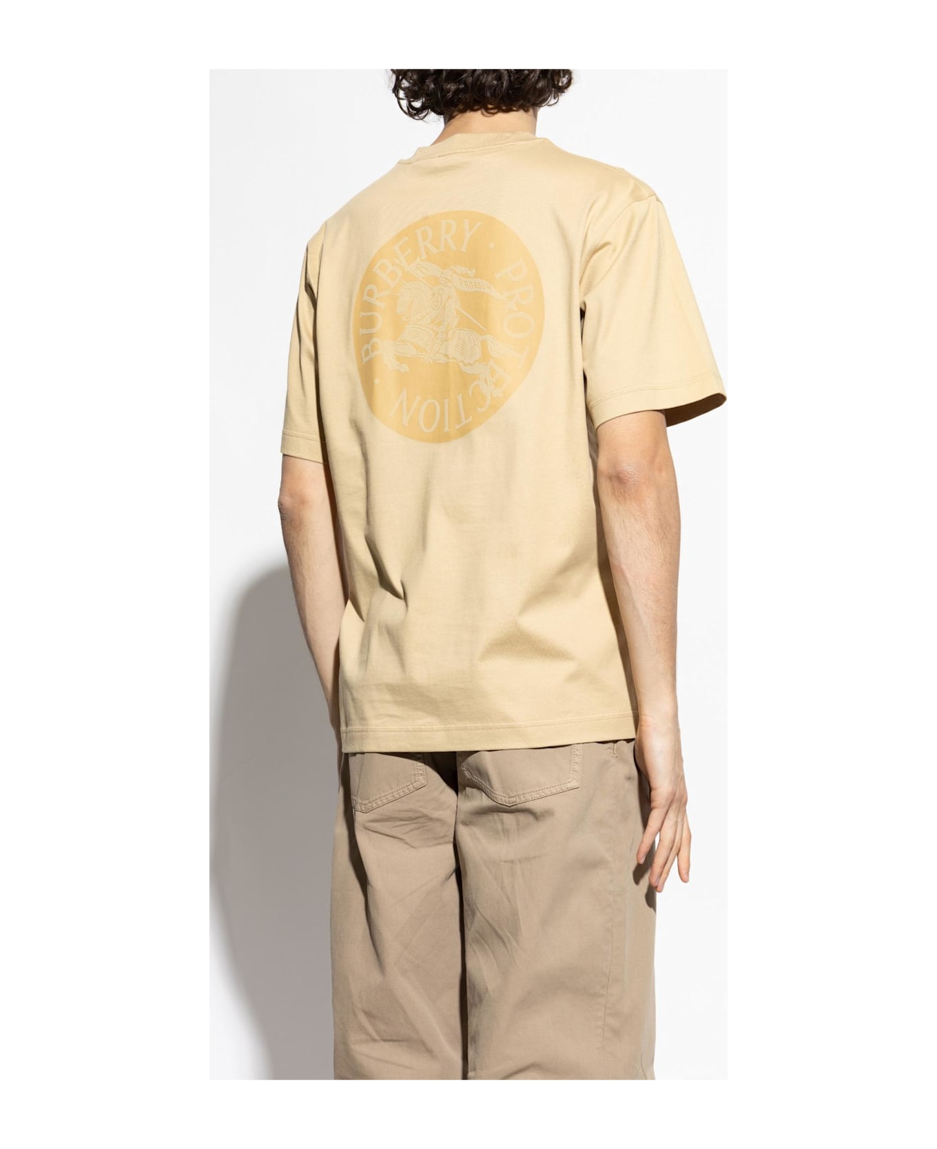 Burberry T-shirt With Printed Logo - Beige