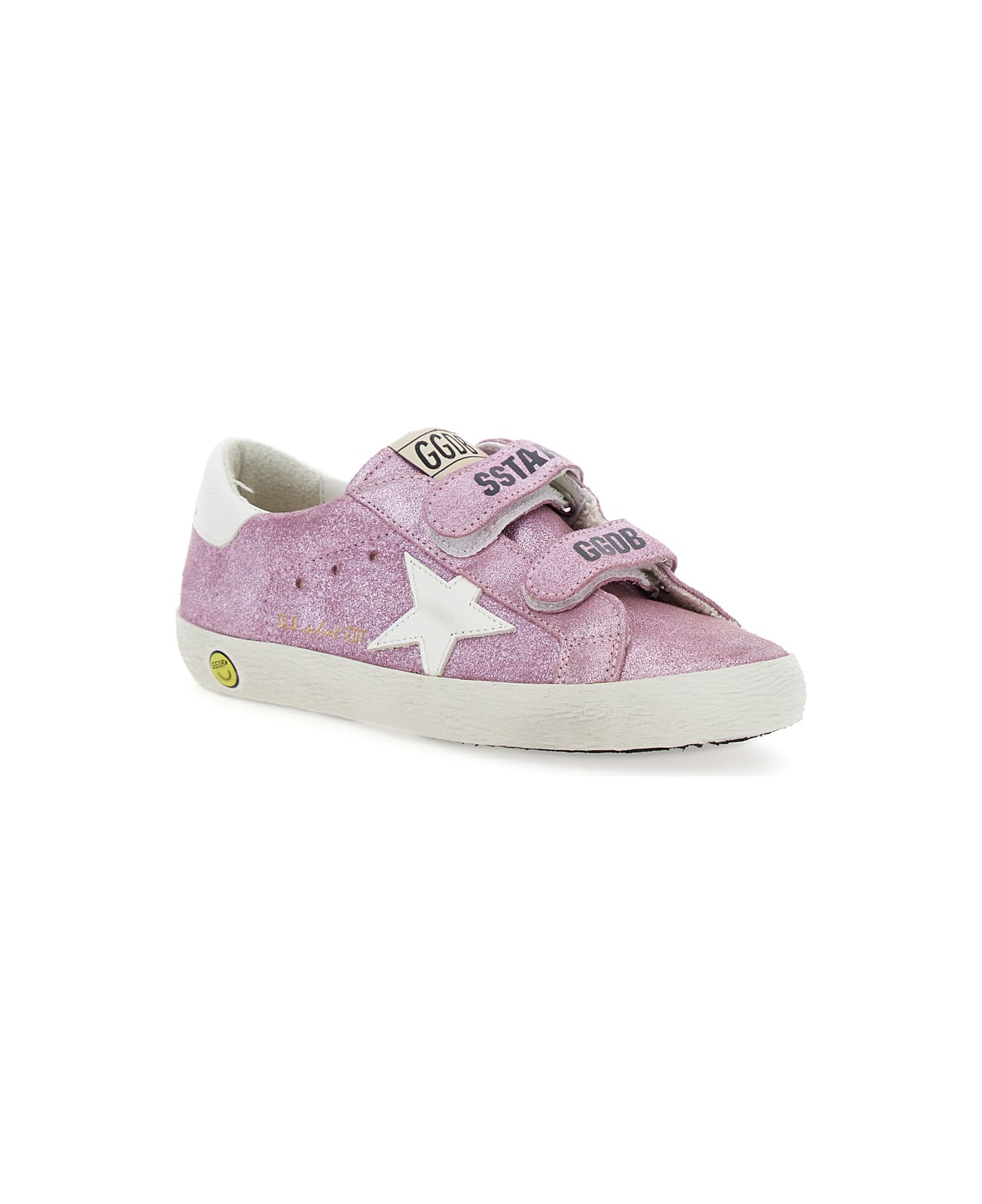 Golden Goose Old School Laminated Suede Upper Leather Star And Heel - Include Gtf - Pink