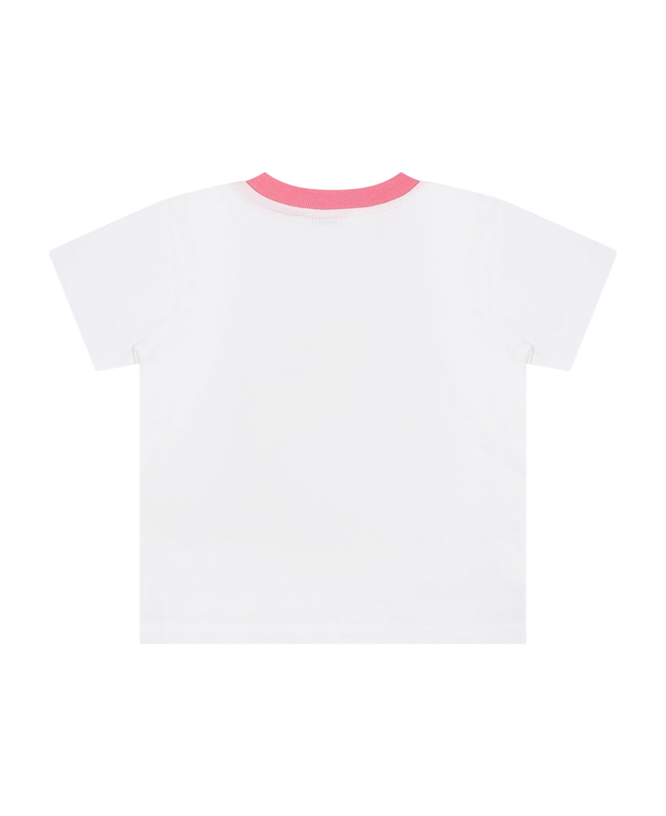 Dolce & Gabbana White T-shirt For Baby Girl With Multicolor Print - White