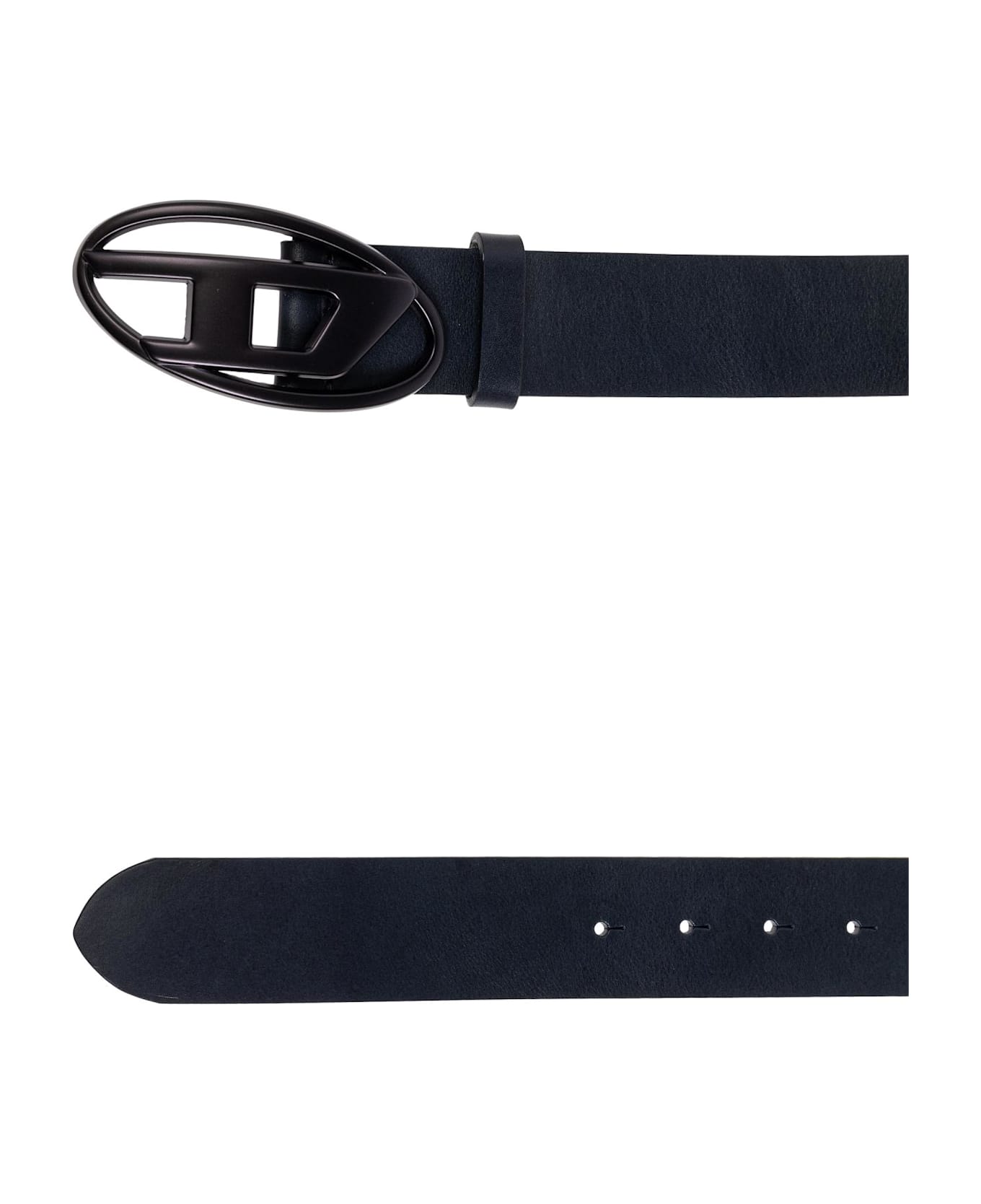 Diesel Belt Oval D Logo B - BLACK