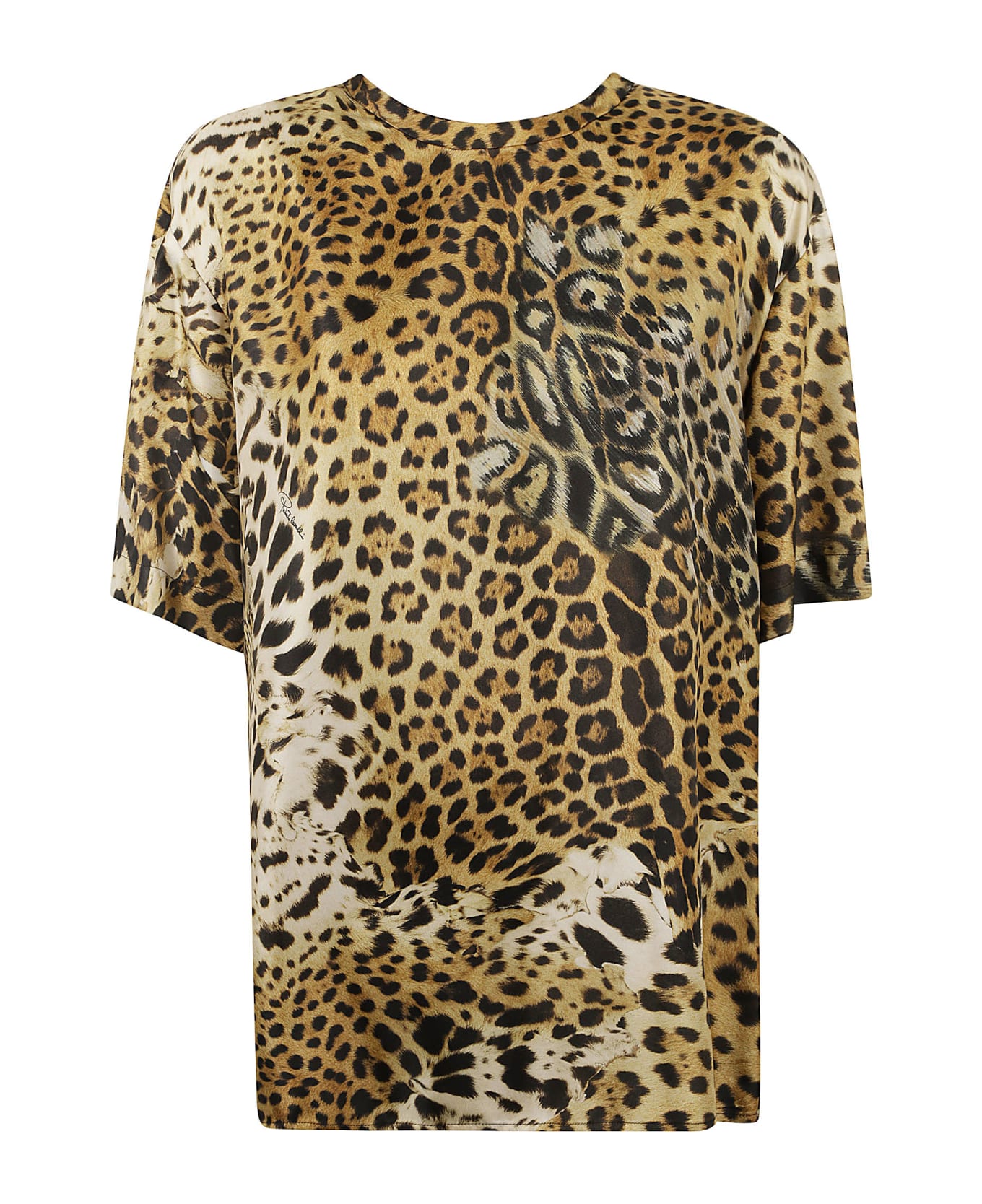 Roberto Cavalli Animalier Print Top - Natural Tシャツ
