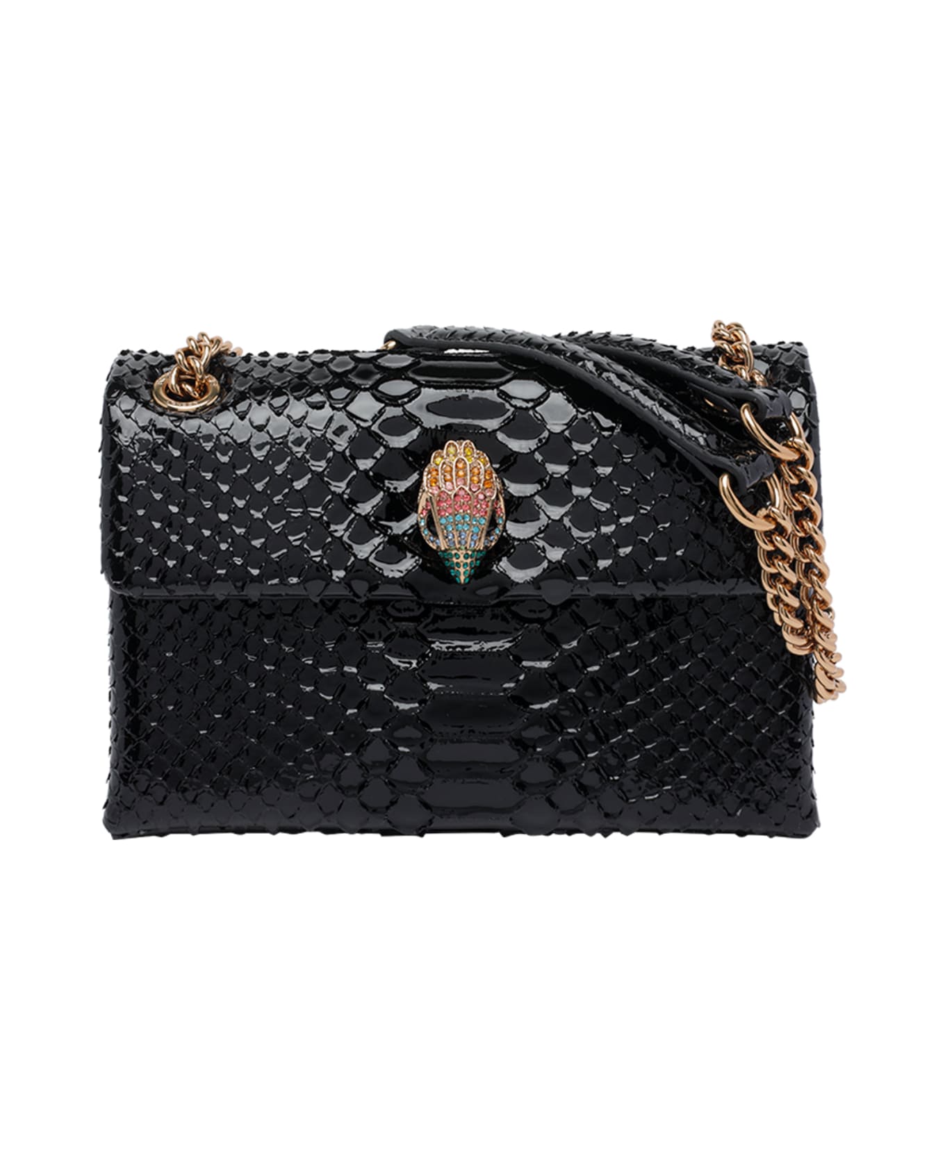 Kurt Geiger Kensington Medium Snake Crossbody Bag - Black ショルダーバッグ