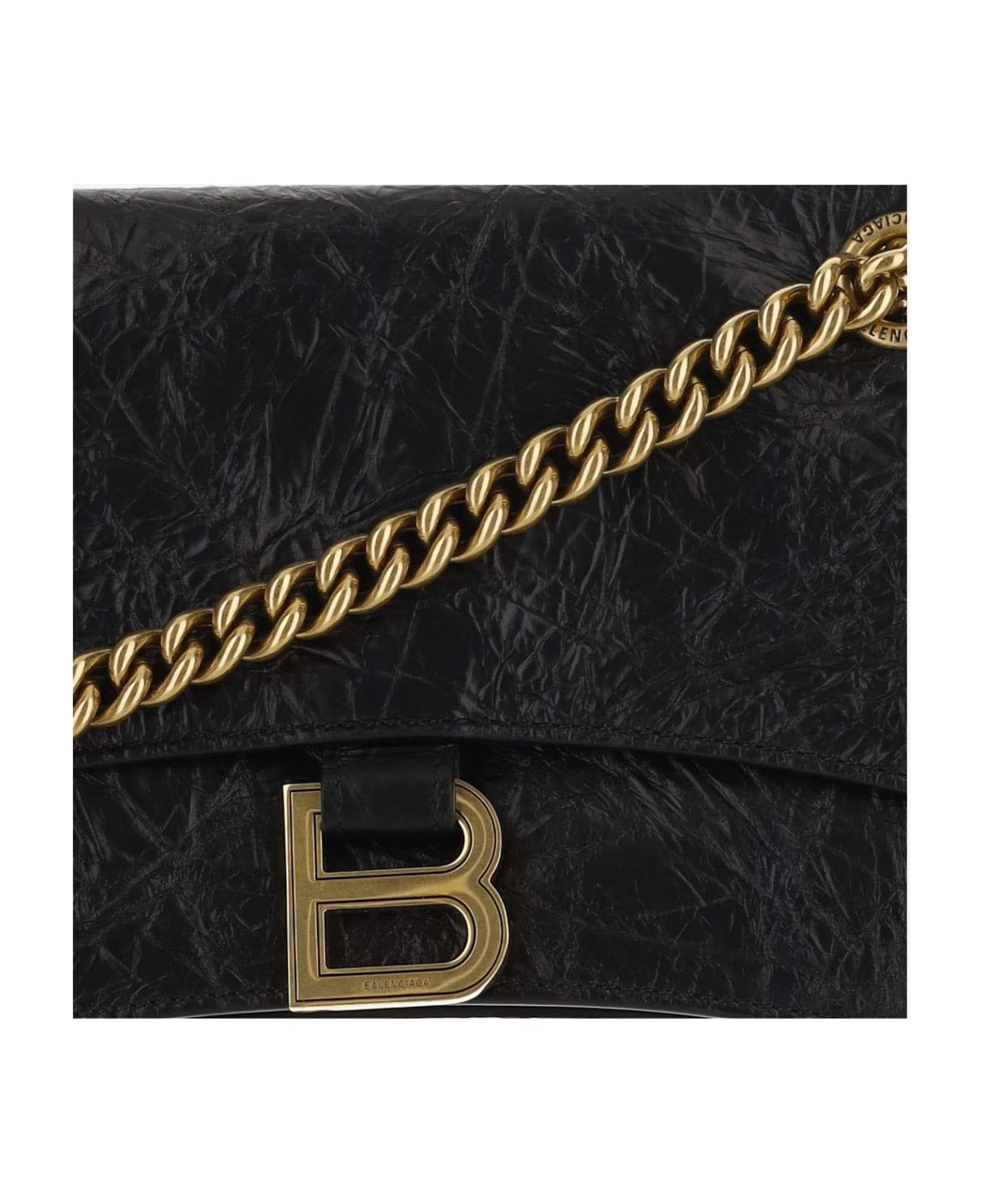 Balenciaga Crush Chain Small Quilted Bag - Black