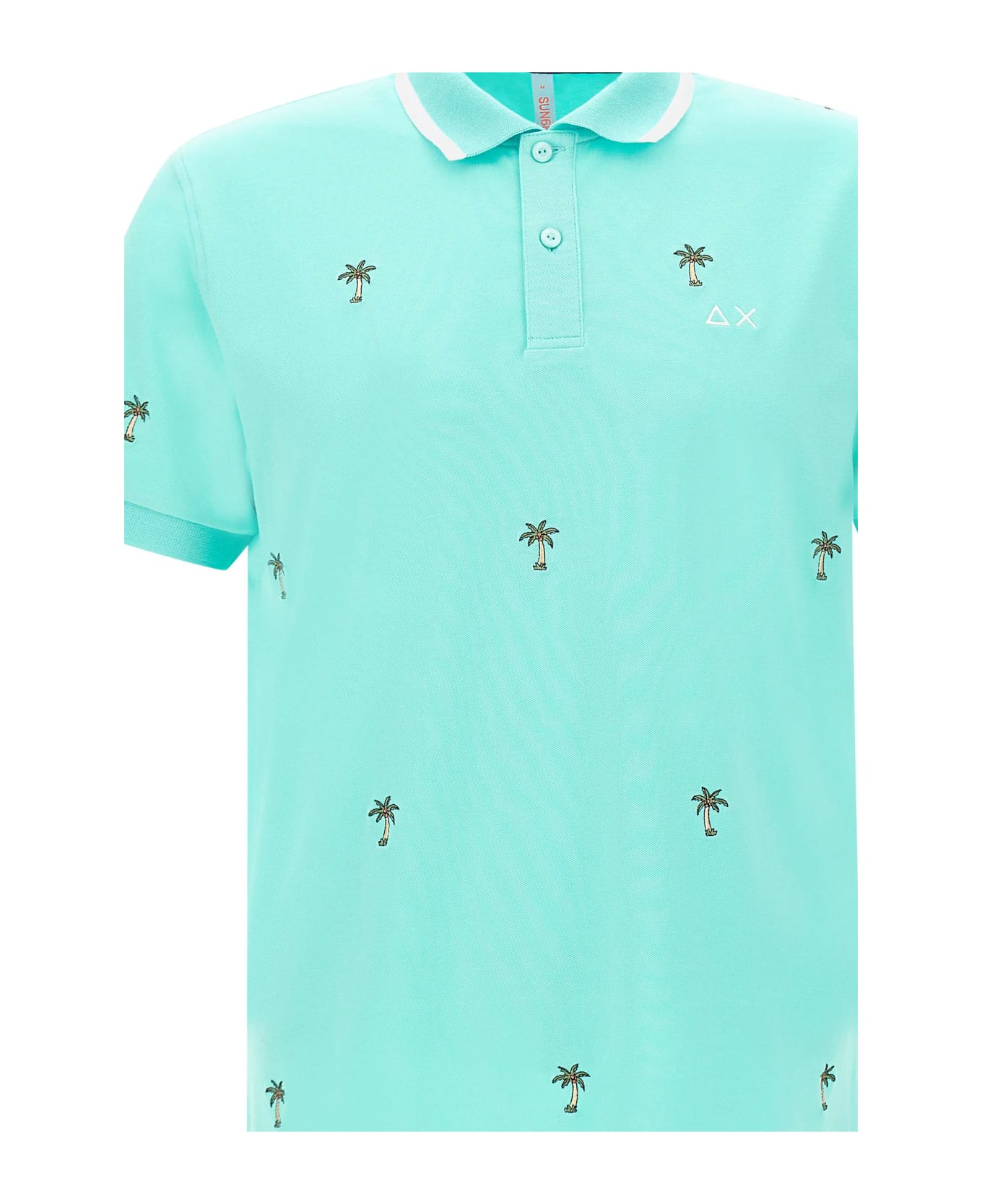Sun 68 "full Embrodery" Polo Shirt Cotton - GREEN