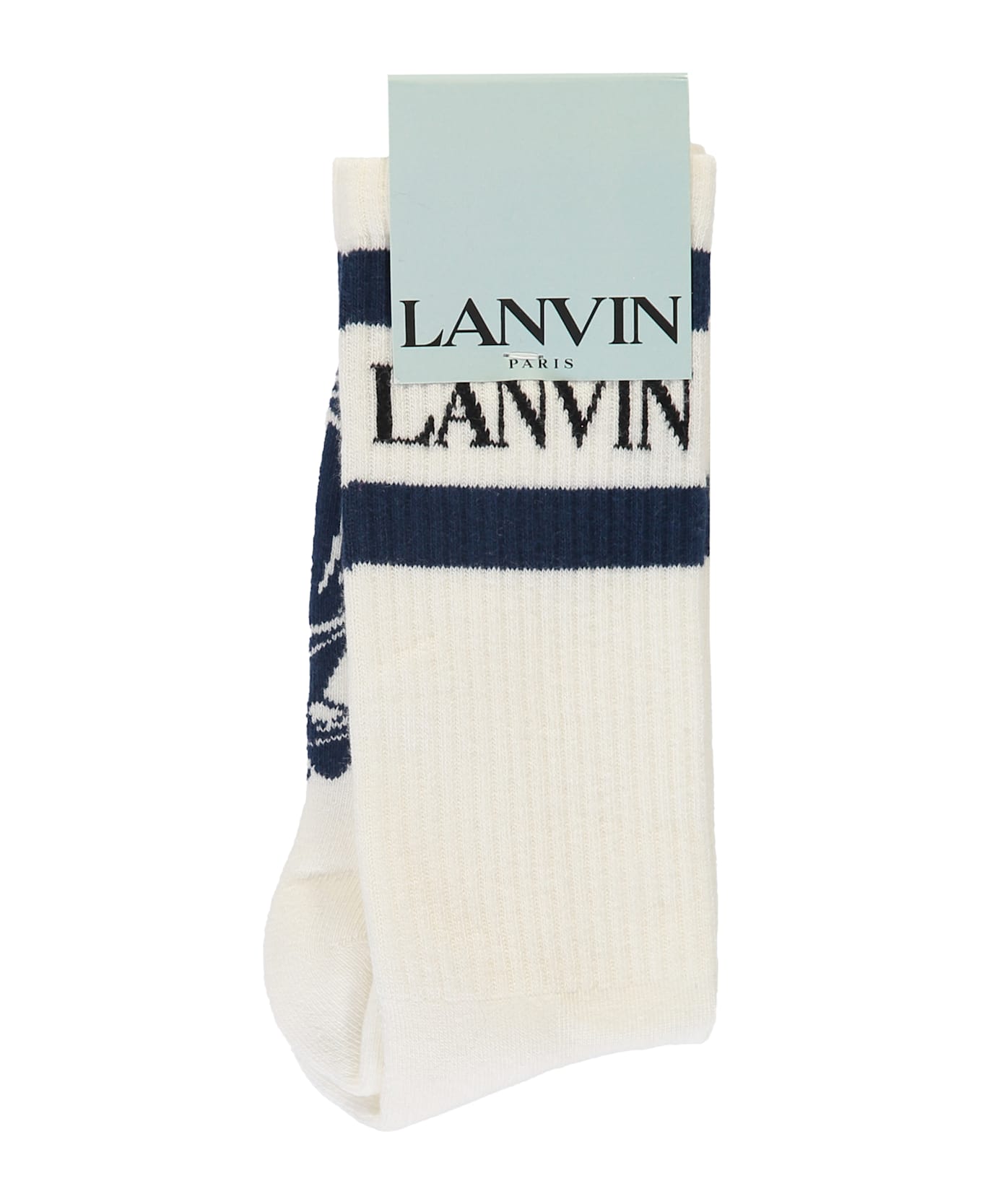 Lanvin Ribbed Knee High Socks - White