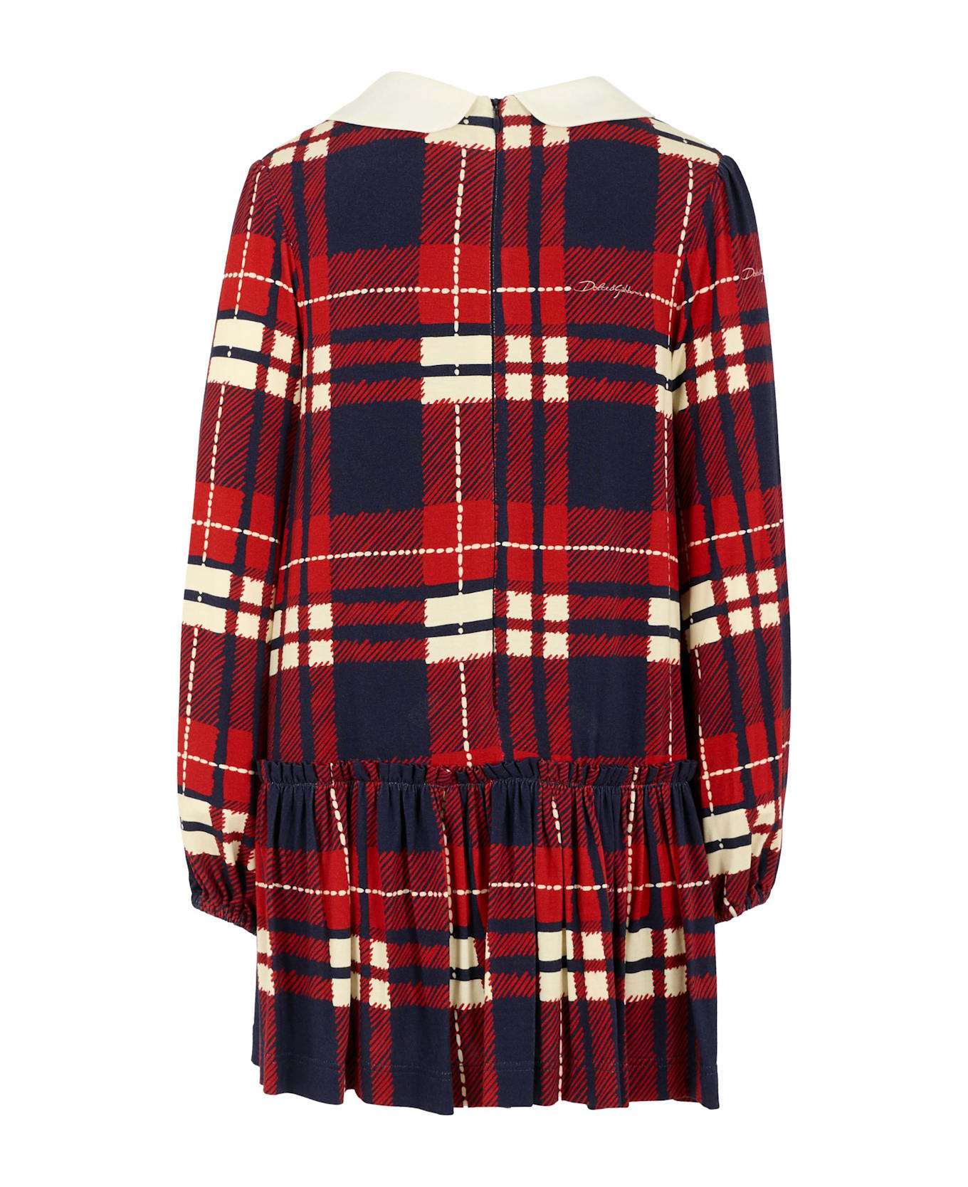 Dolce 
Gabbana Red Dress For Girl With Logo - Red