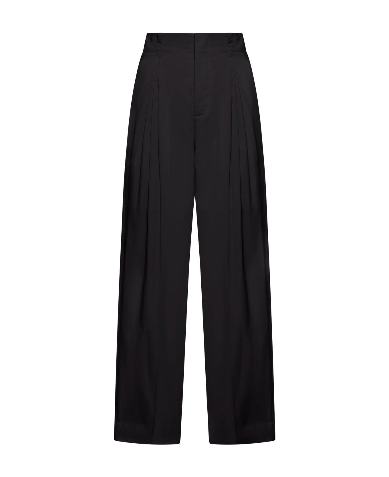 Bottega Veneta Pleated Detail Tailored Trousers - Off black