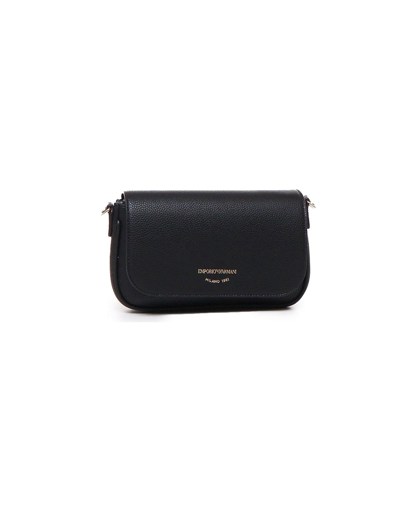 Emporio Armani Lilly Logo-printed Shoulder Bag - Black