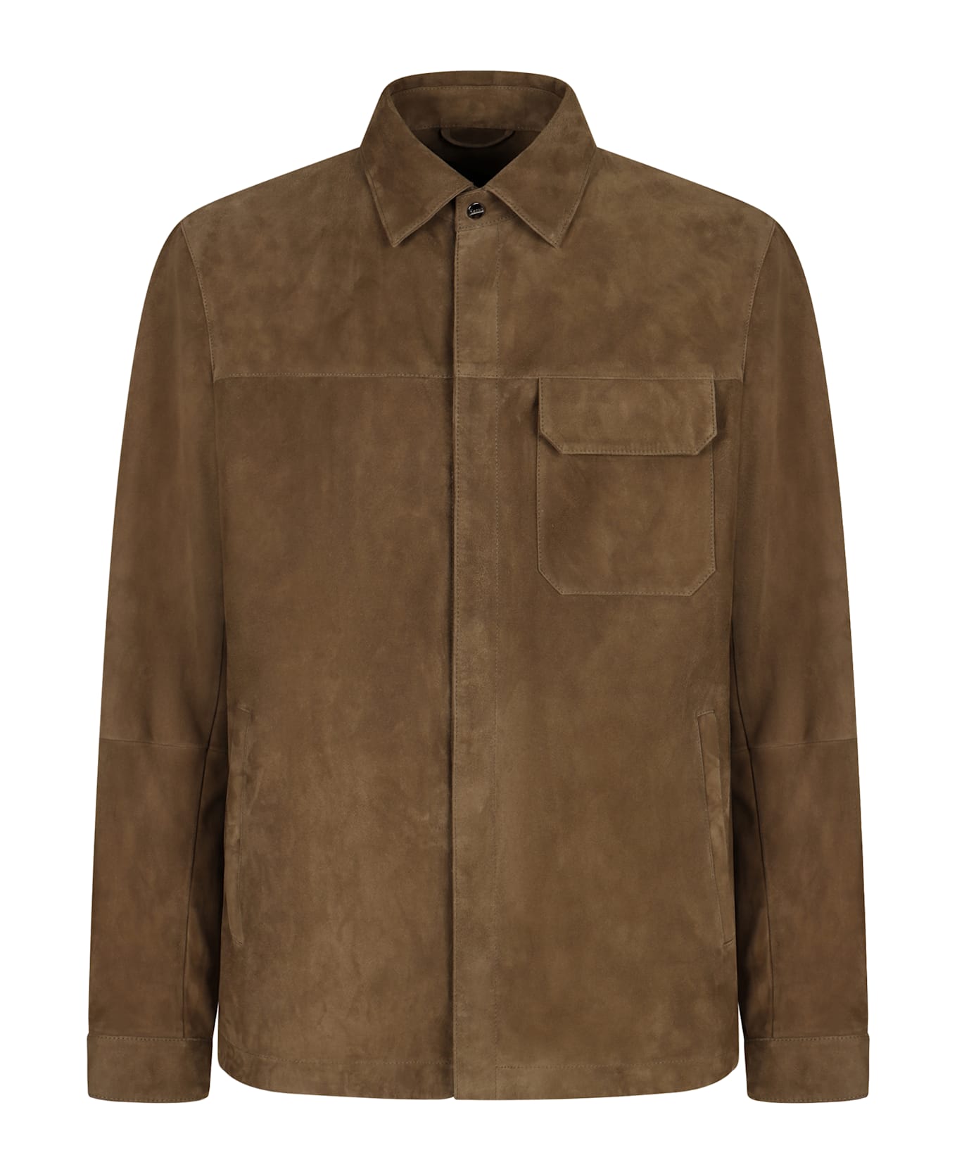 Herno Leather Overshirt - Beige