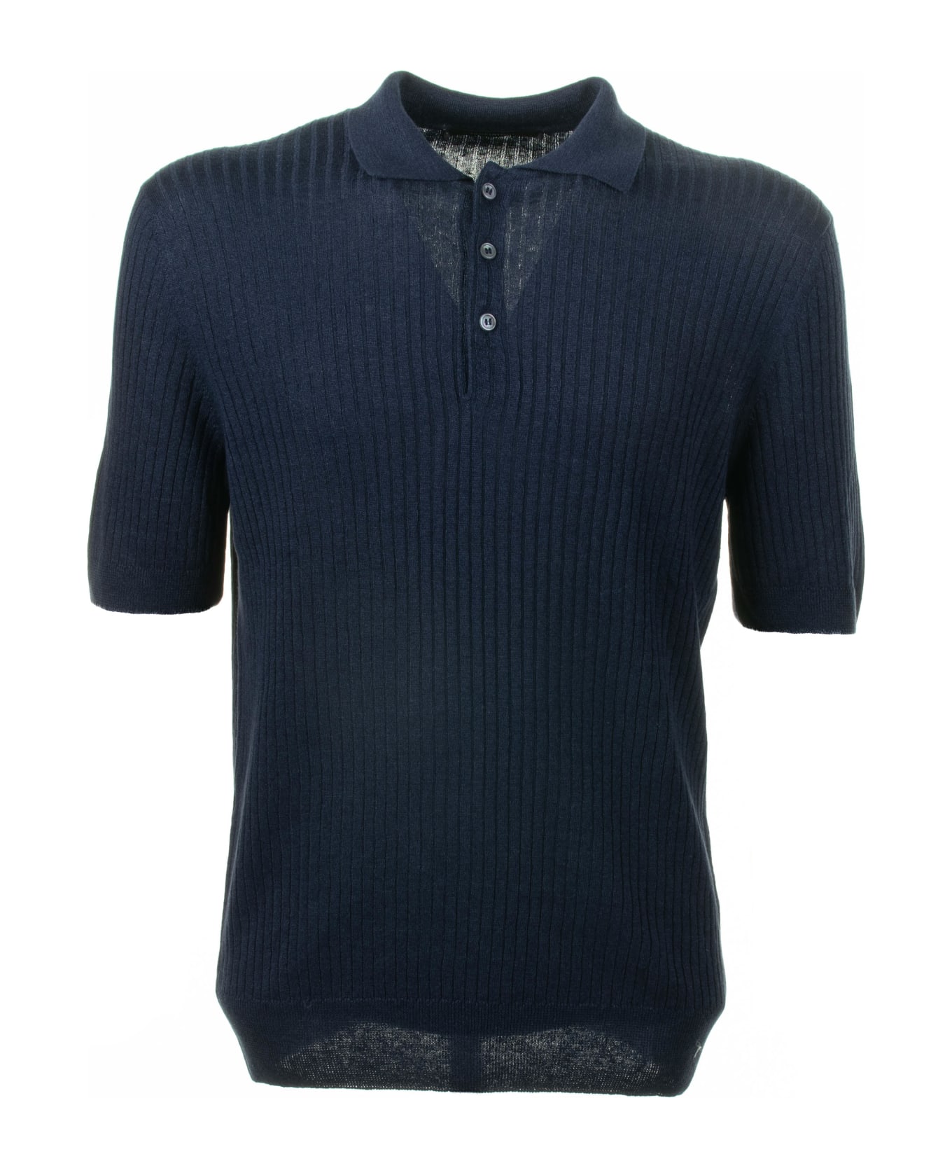 Tagliatore Navy Blue Short-sleeved Polo Shirt - Blu