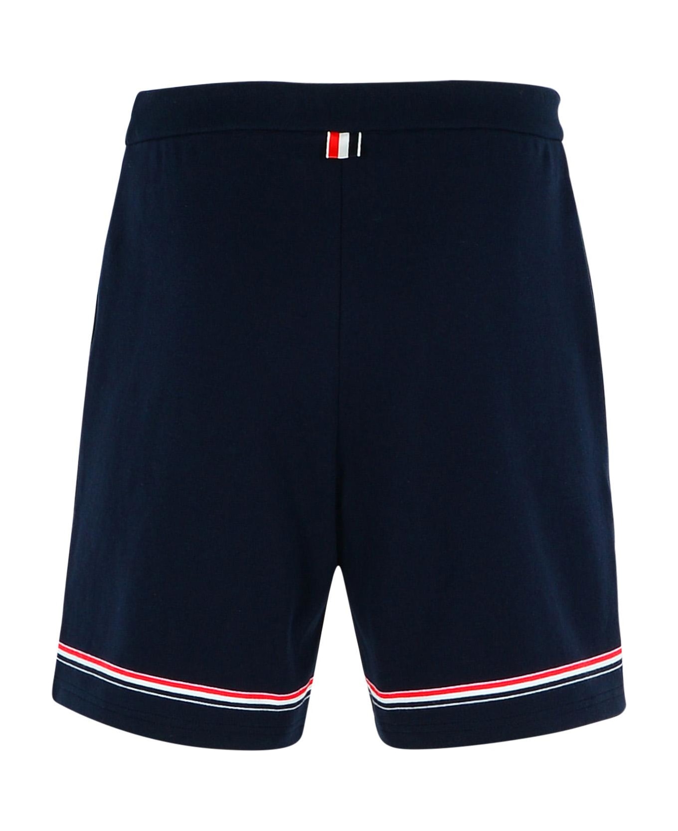 Thom Browne Navy Cotton Bermuda Shorts - Navy