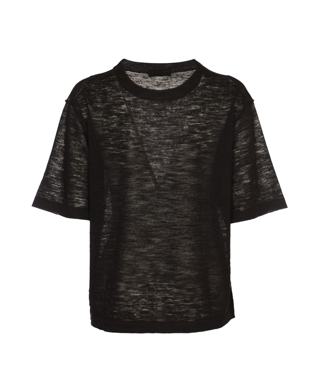 Roberto Collina Crewneck Plain Knit T-shirt - Black