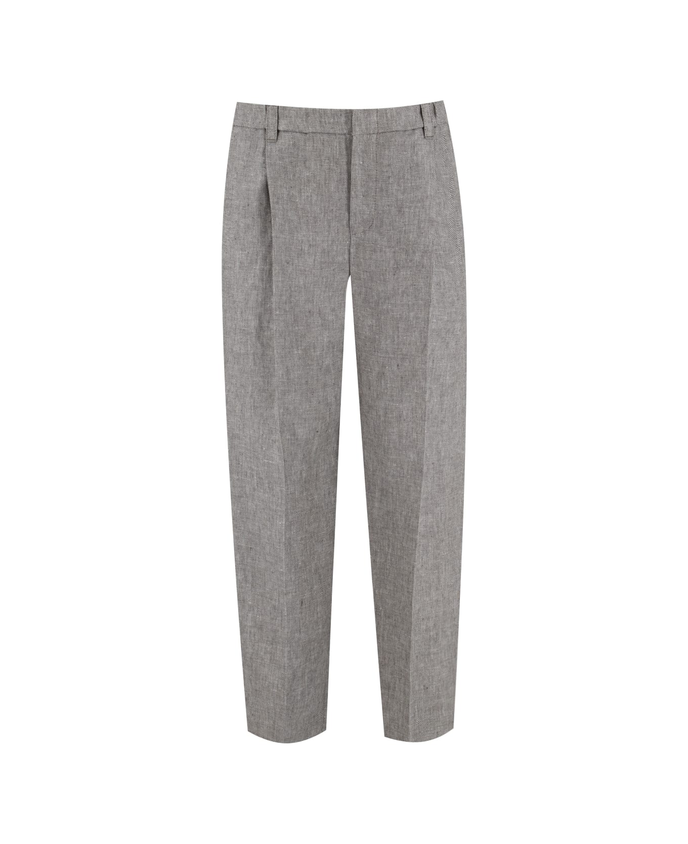 Brunello Cucinelli Pleat Pants - BROWN/BIANCO
