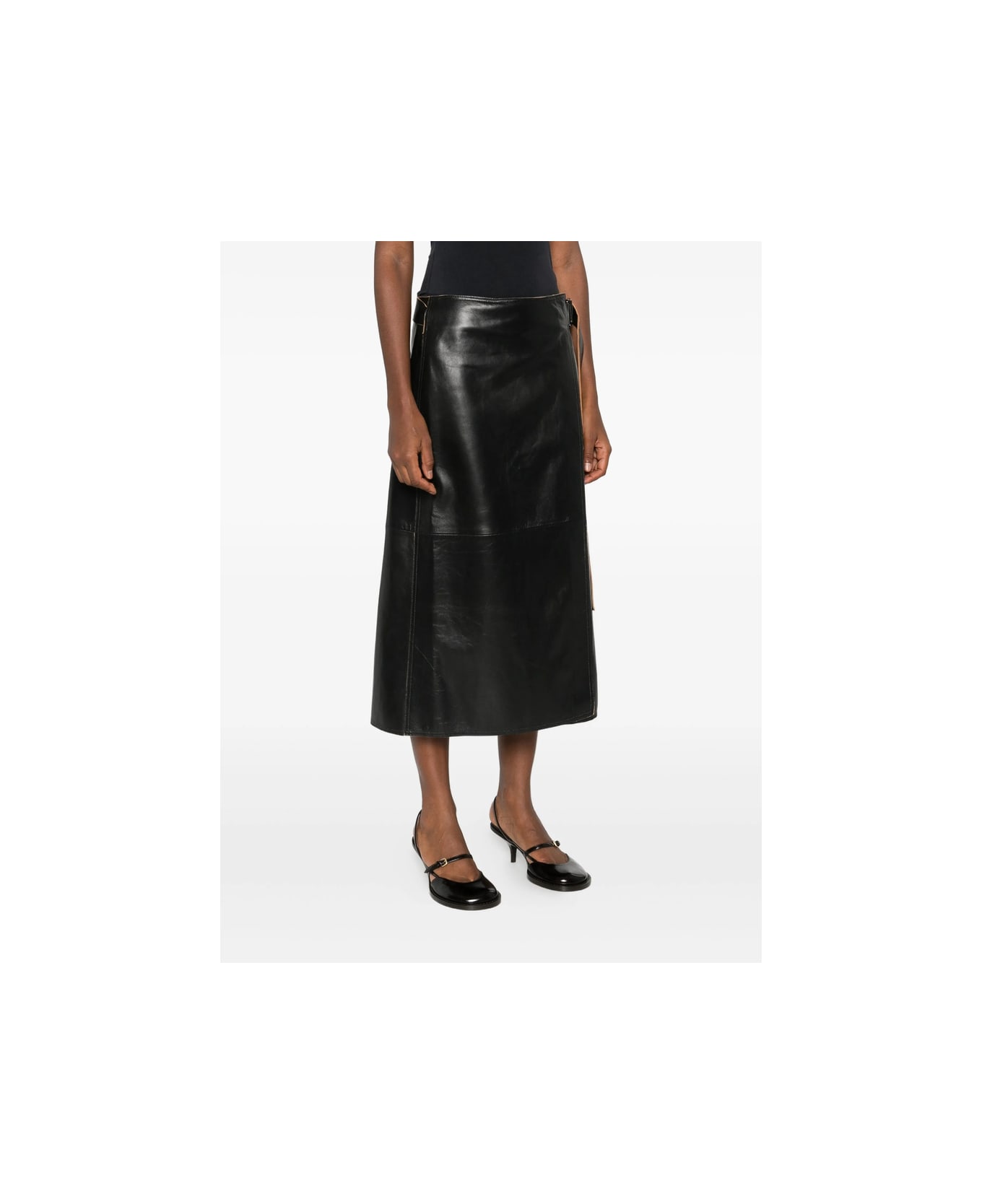 Calvin Klein Jeans Leather Skirt - BLACK