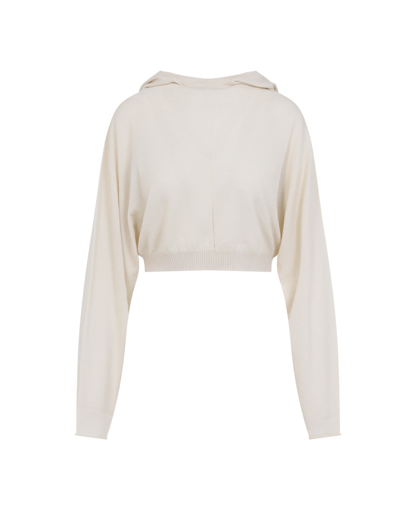 Rick Owens Cropped Hooded Tunic Pullover - Natural