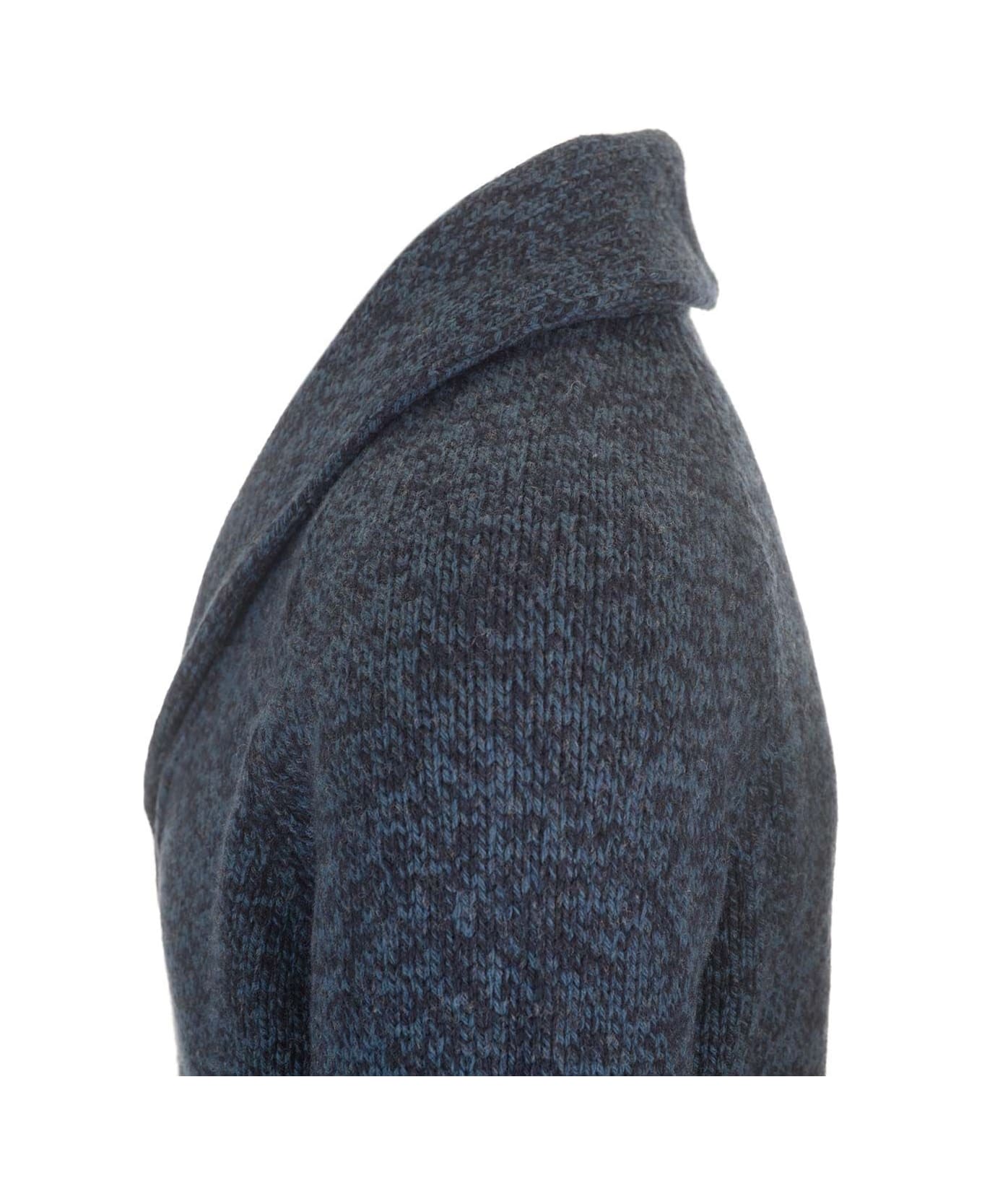 Barba Napoli Cardigan In Pure Virgin Wool - Blue