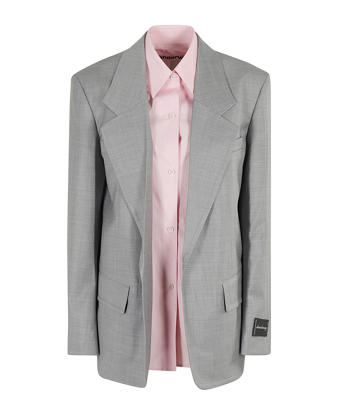 Alexander Wang Prestyled Oversized Boxy Blazer - Light Heather Grey