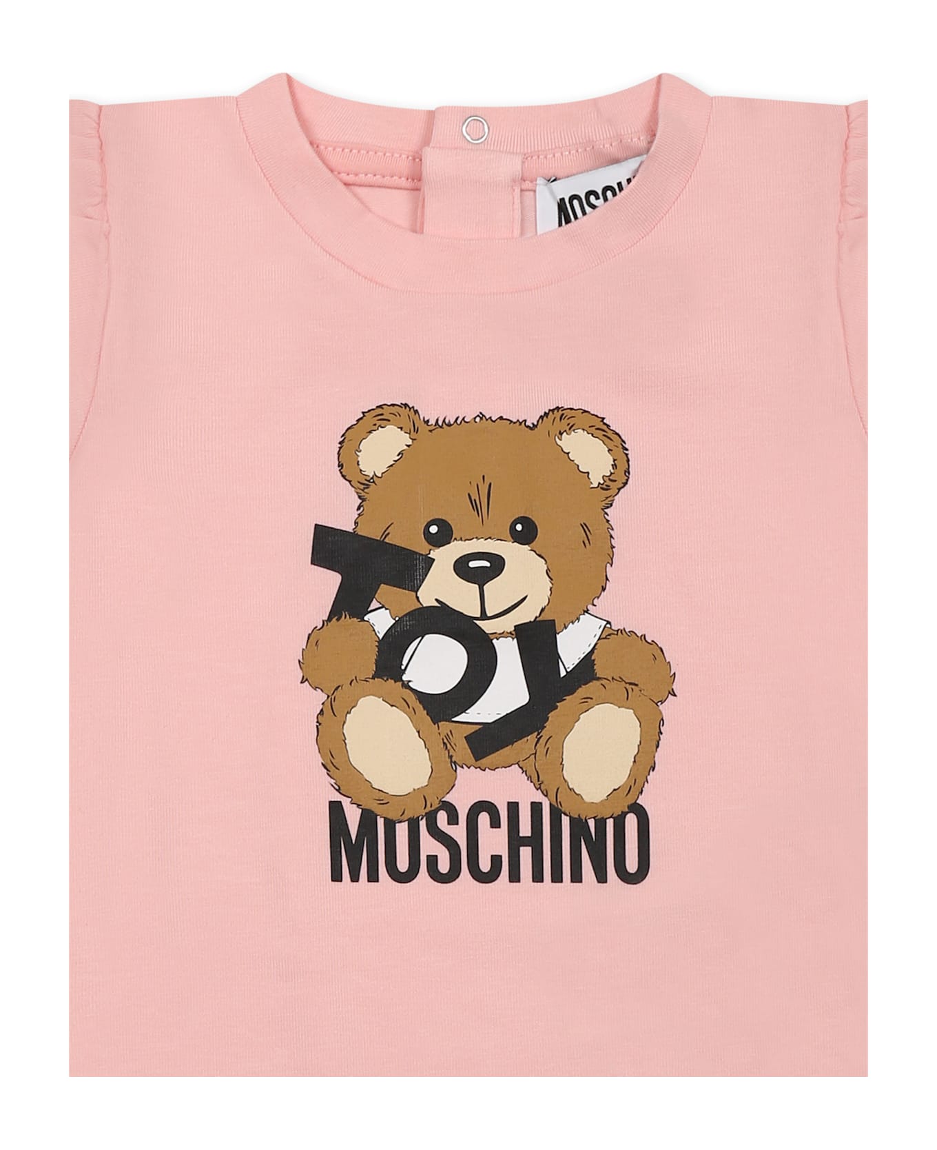 Moschino Pink T-shirt For Baby Girl With Teddy Bear - Pink