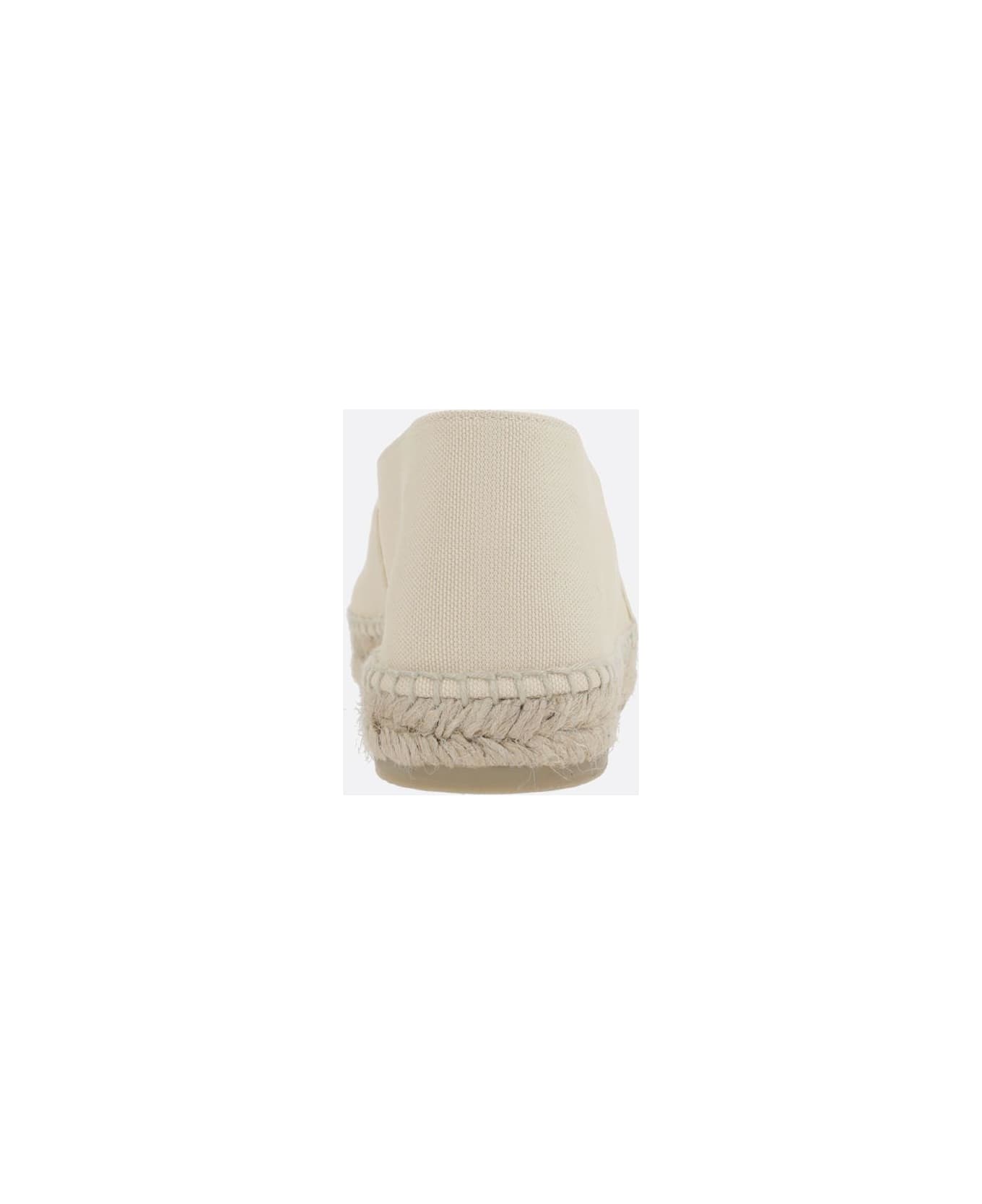 Castañer Katty Espadrilles In Canvas And Smooth Leather - Crudo フラットシューズ