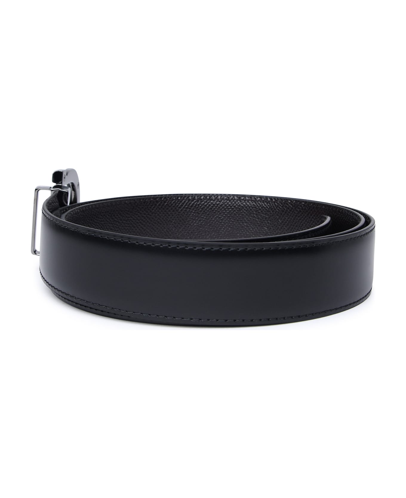 Ferragamo Black Leather Belt - Black