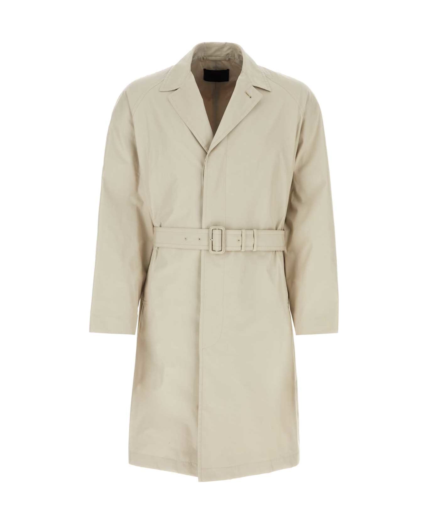Prada Dove Grey Cotton Blend Overcoat - F0A08
