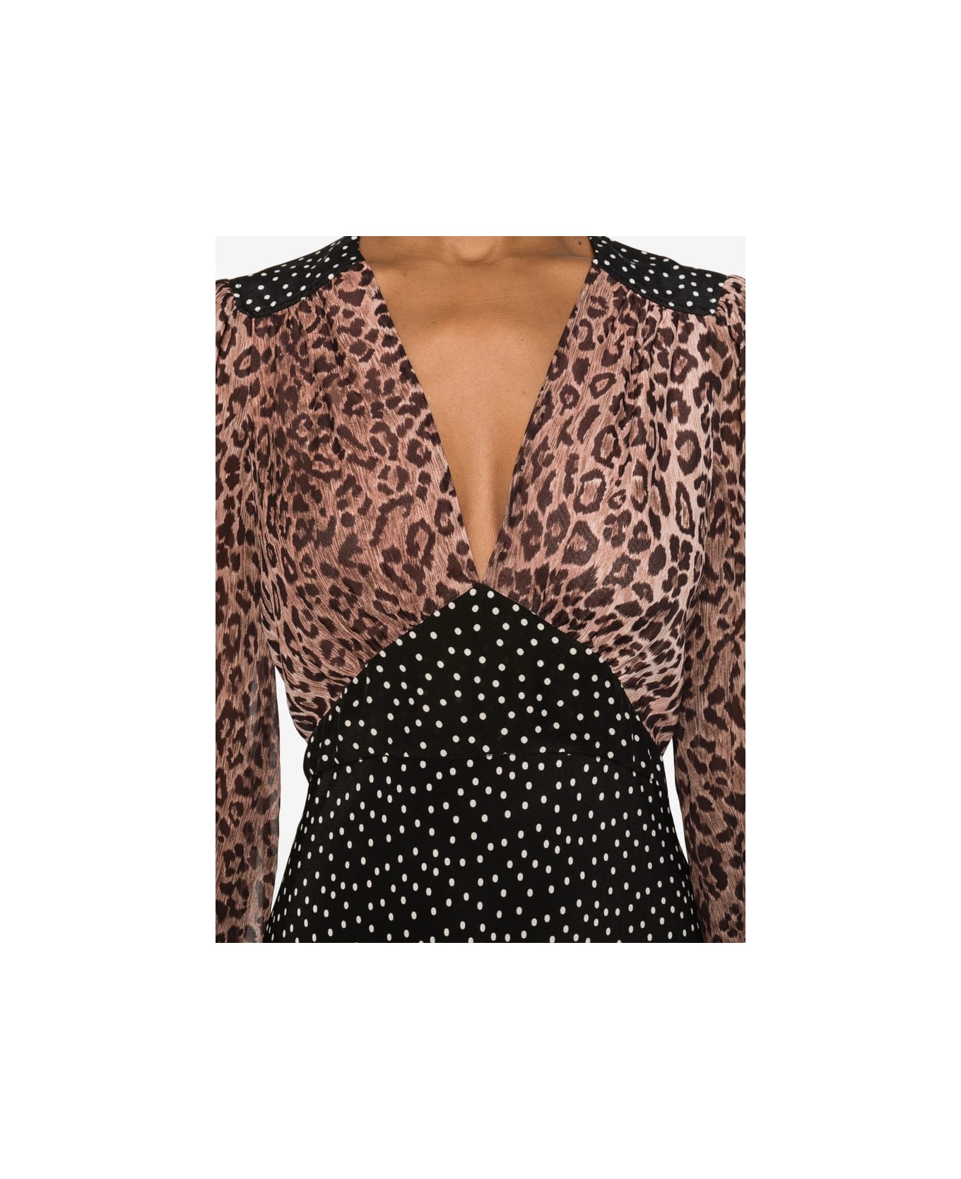 RIXO Dress - BROWN/BLACK