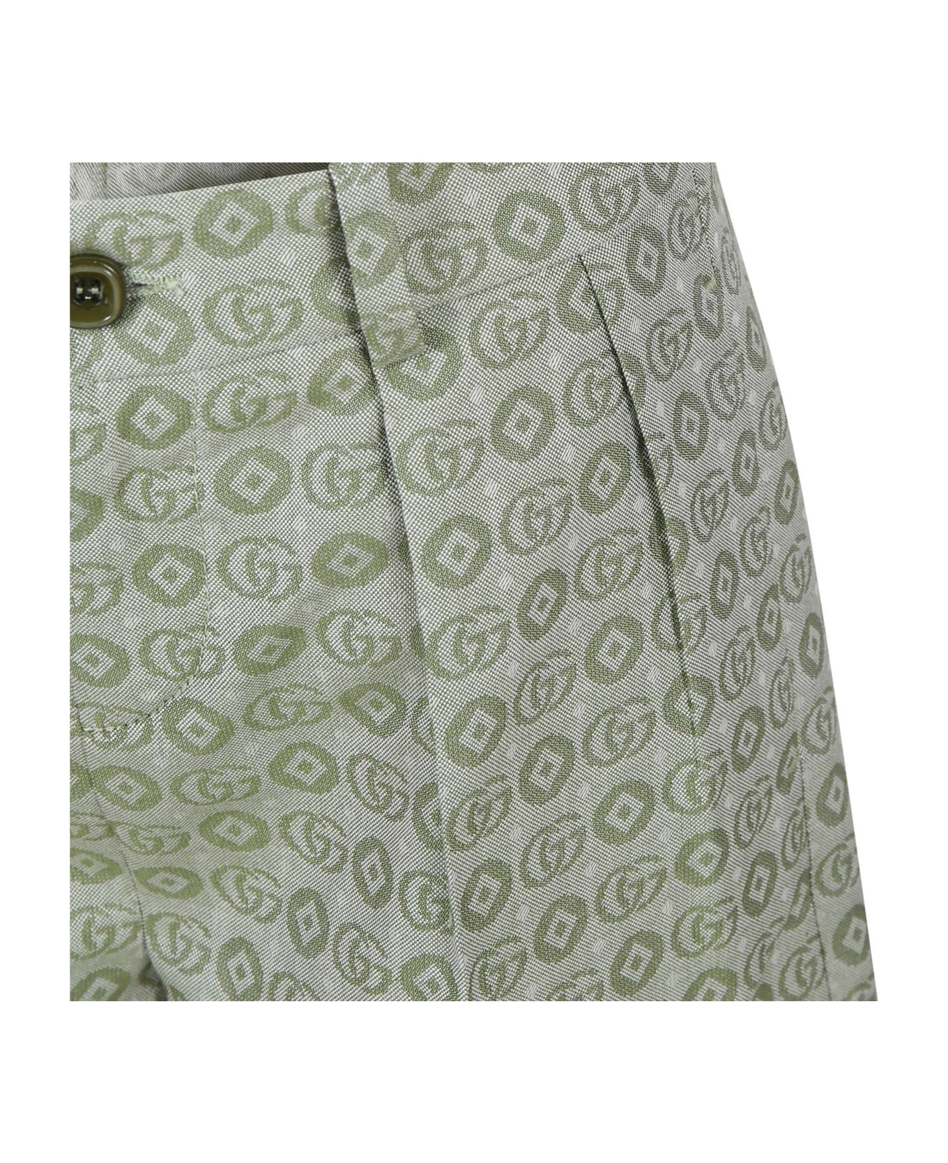 Gucci Green Shorts For Boy With Double G - Green