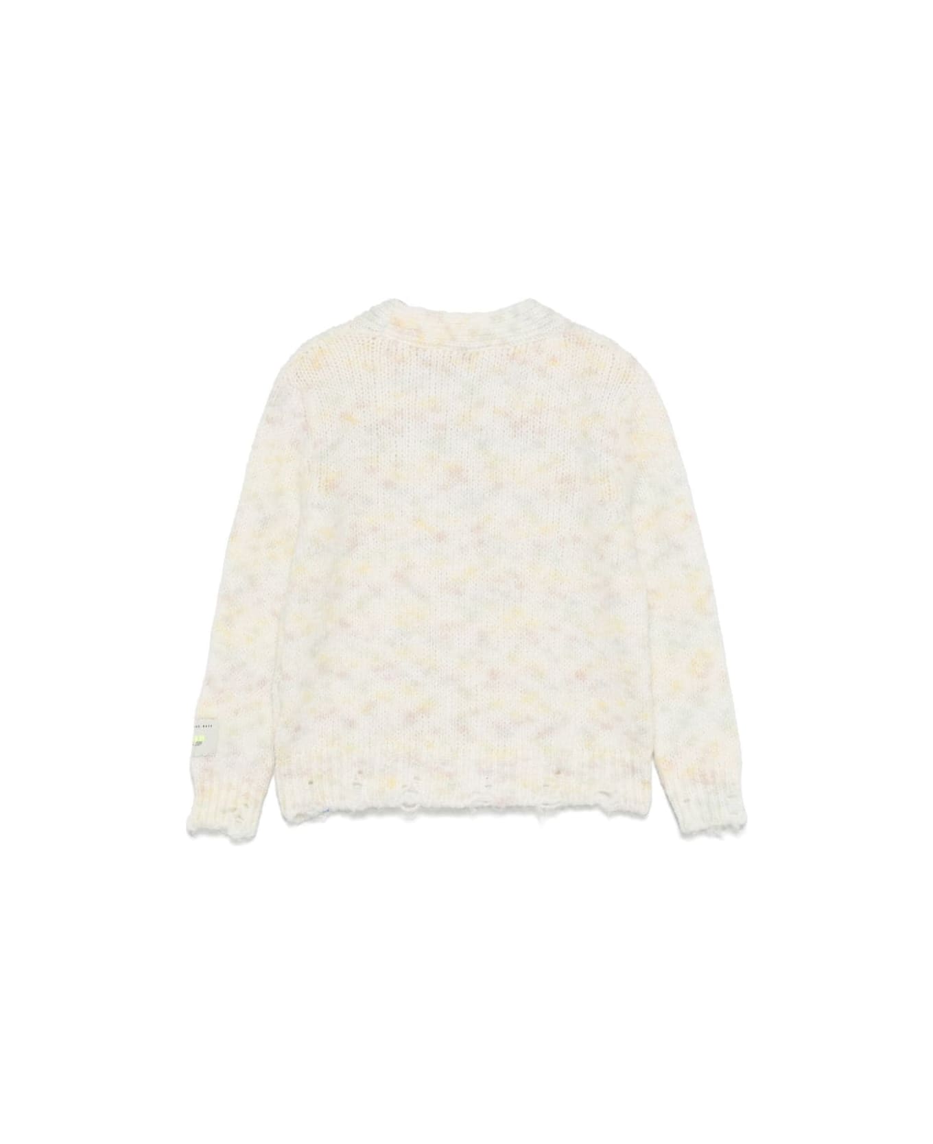 MSGM Cardigan Con Logo - Cream