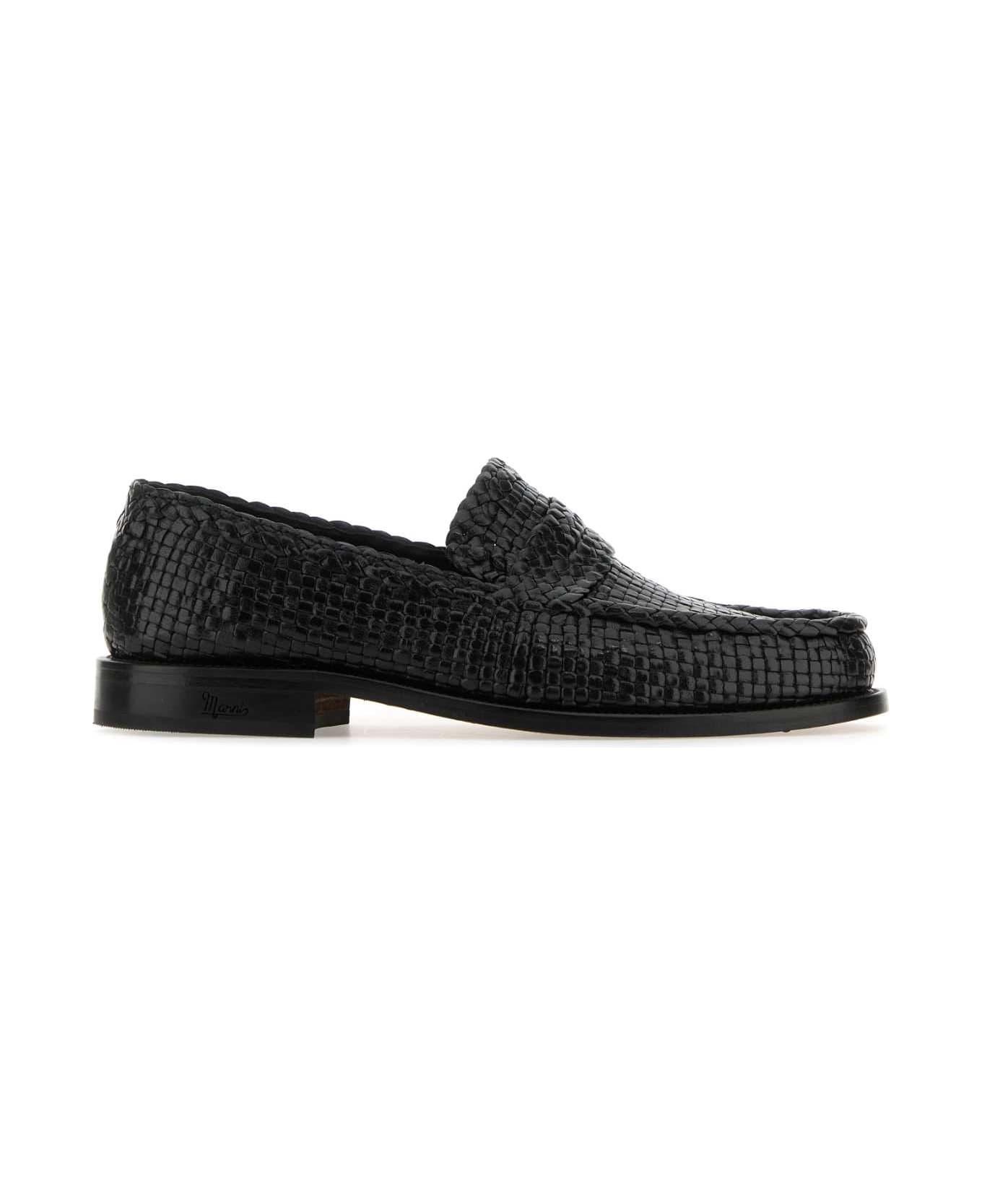 Marni Black Leather Loafers - BLACK