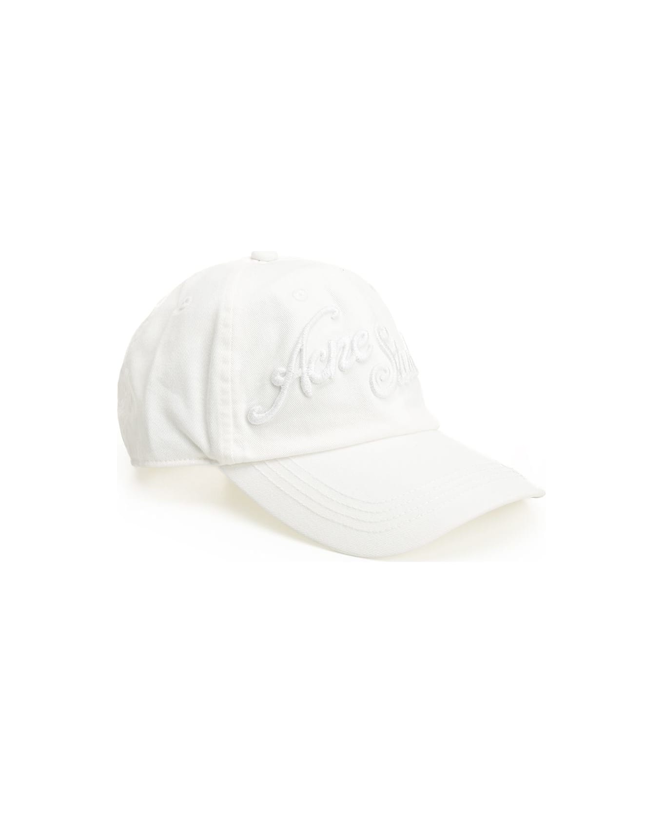 Acne Studios Cotton Hat - White