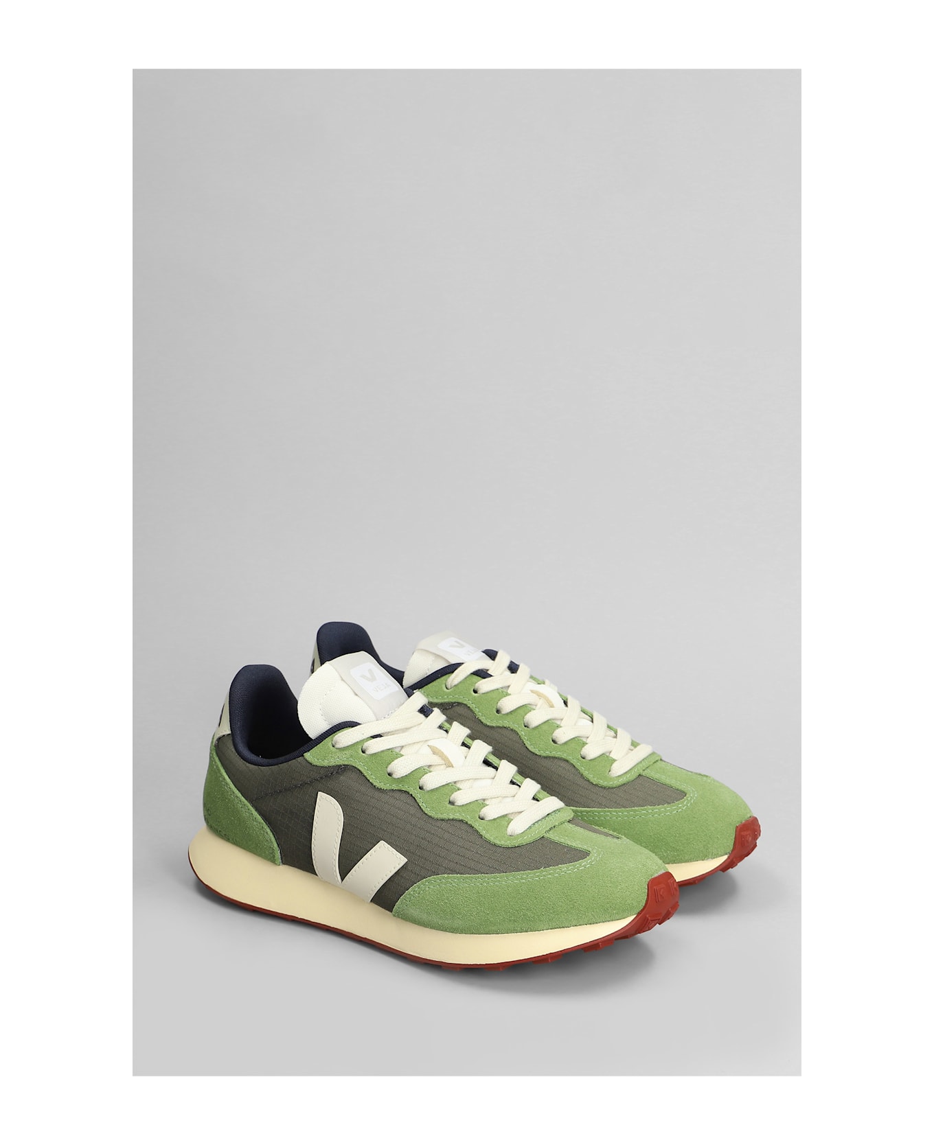 Veja Rio Branco Ii Sneakers In Green Suede And Fabric - green