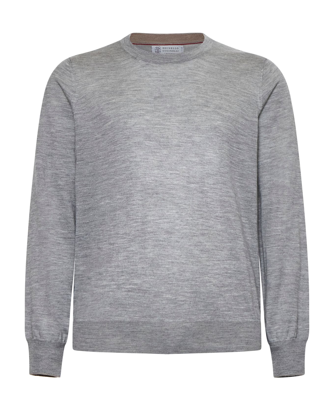 Brunello Cucinelli Sweater - Grigio chiaro+brown