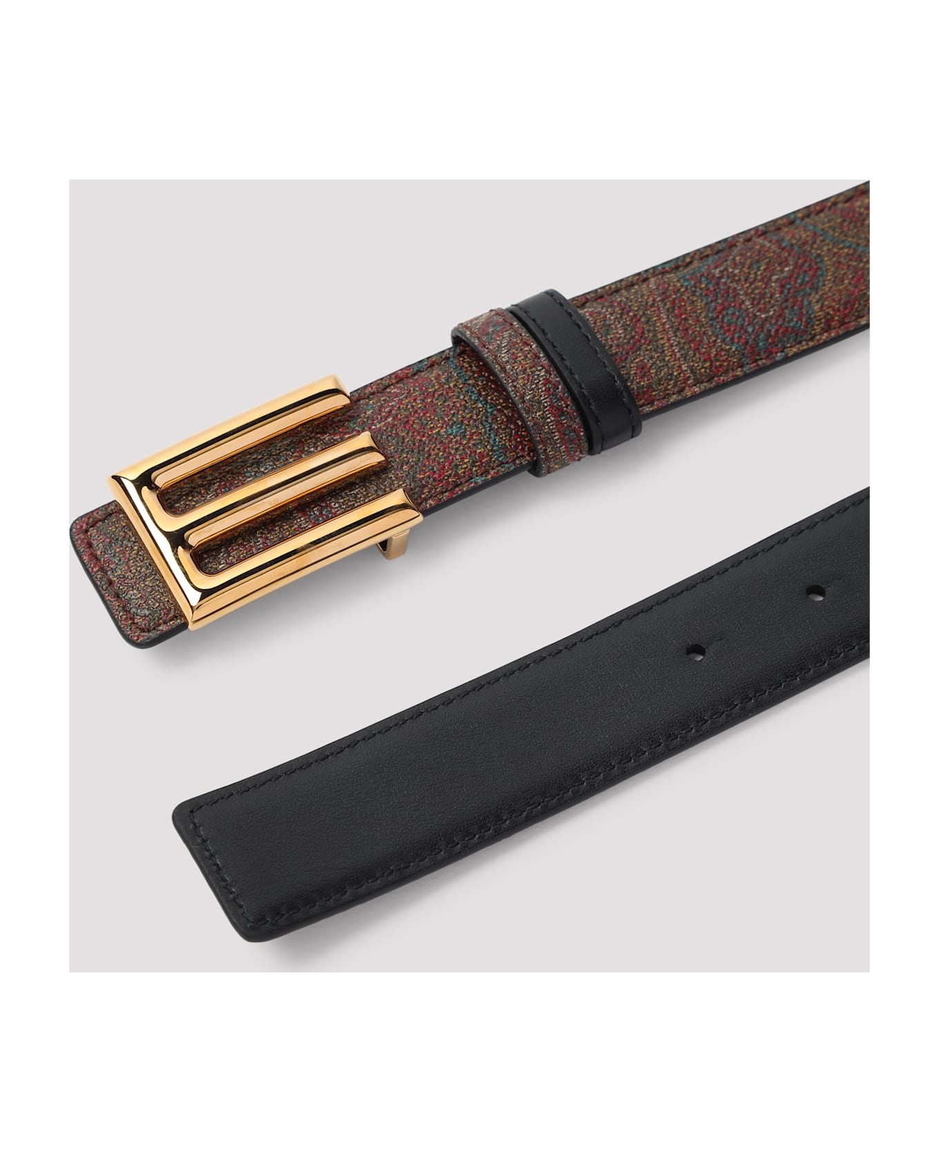 Etro Logo Buckle Belt - Black