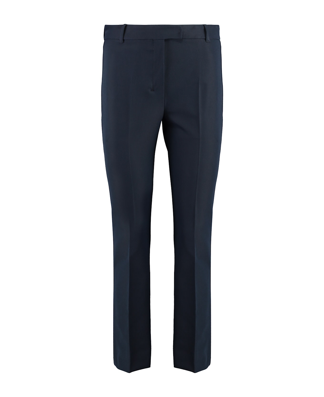 'S Max Mara Stretch Viscose Trousers With Flared Hem - blue