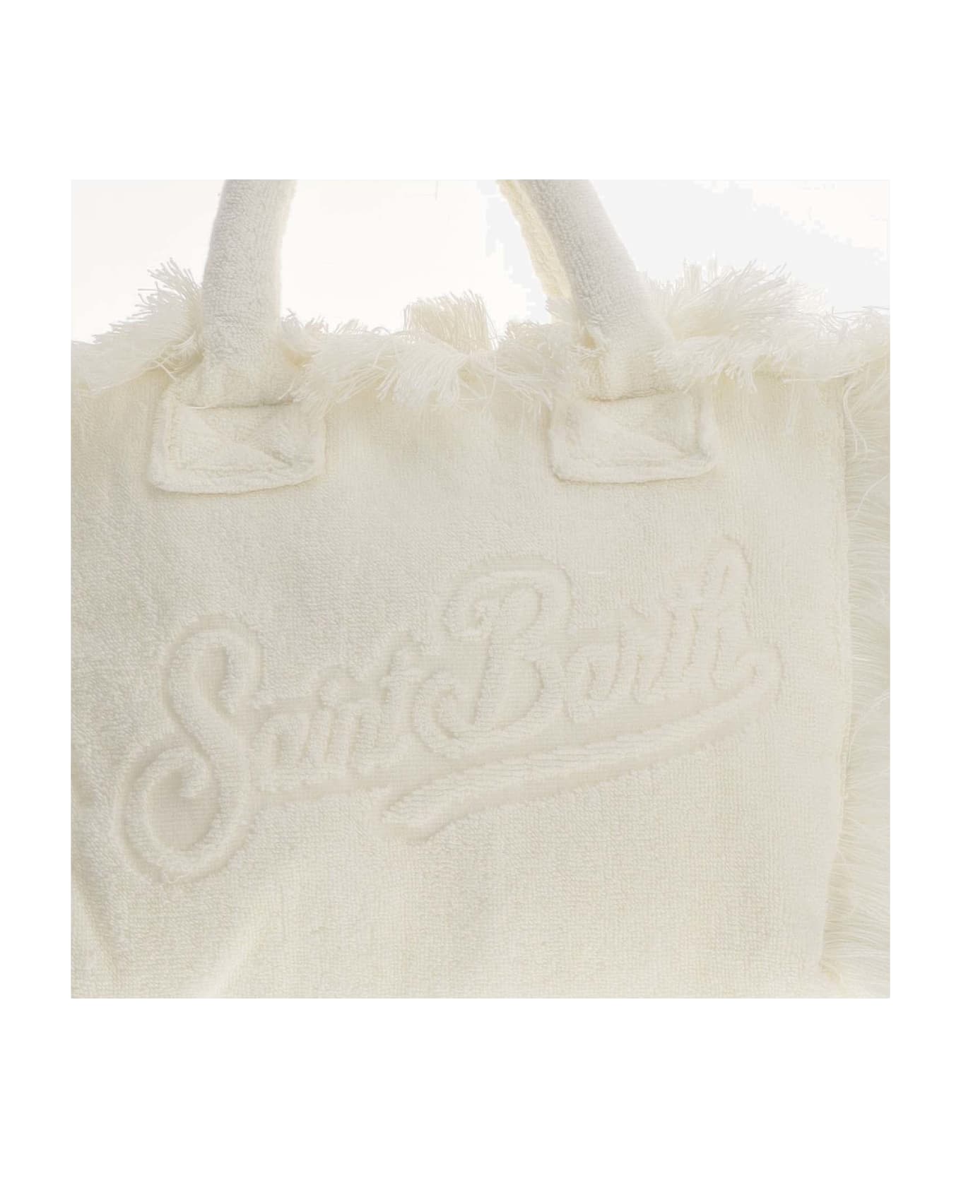 MC2 Saint Barth Colette Terry Cloth Tote Bag With Embroidery - White