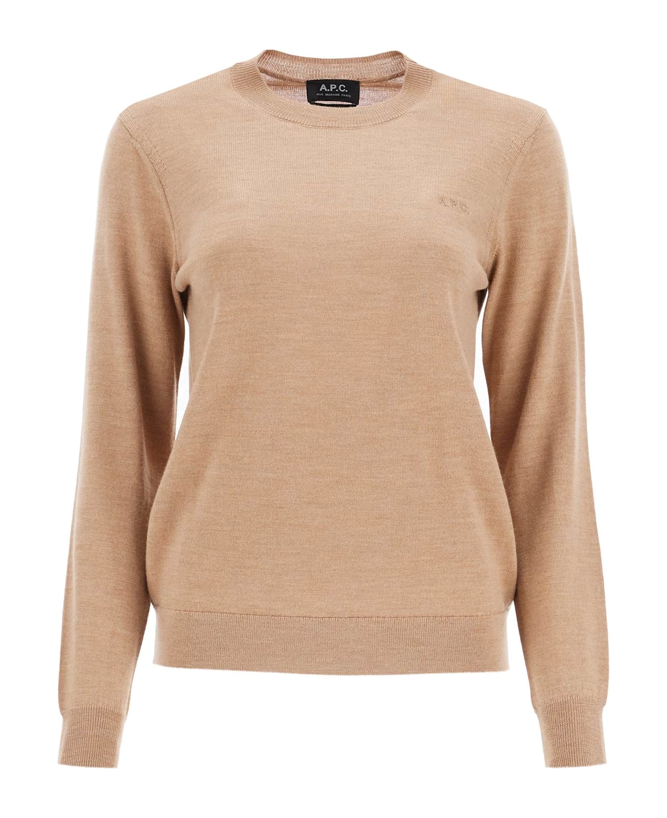 A.P.C. Wool Crewneck Pullover - BEIGE CHINE (Beige)