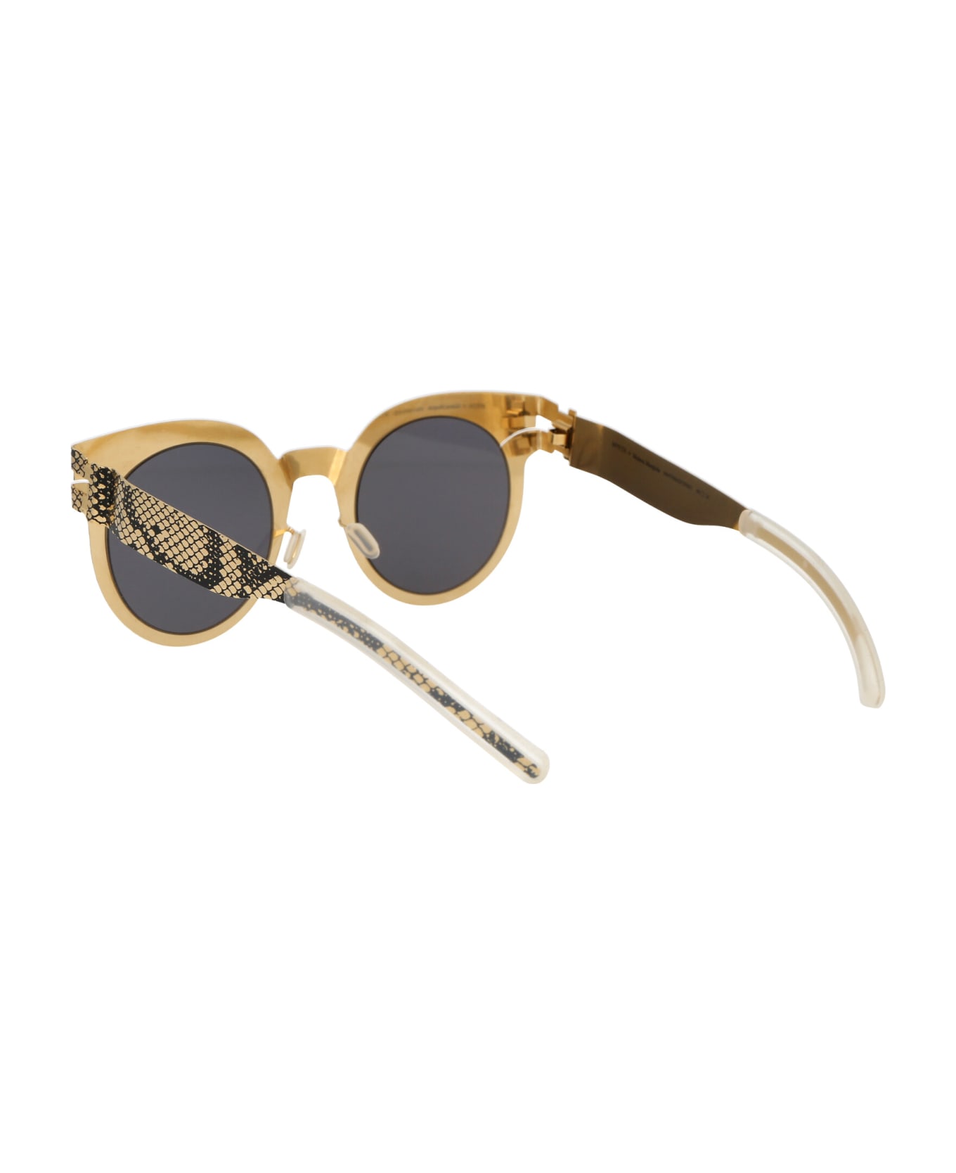 Mykita Mmtransfer001 Sunglasses - 239 Gold Black Python Dark Grey Solid サングラス