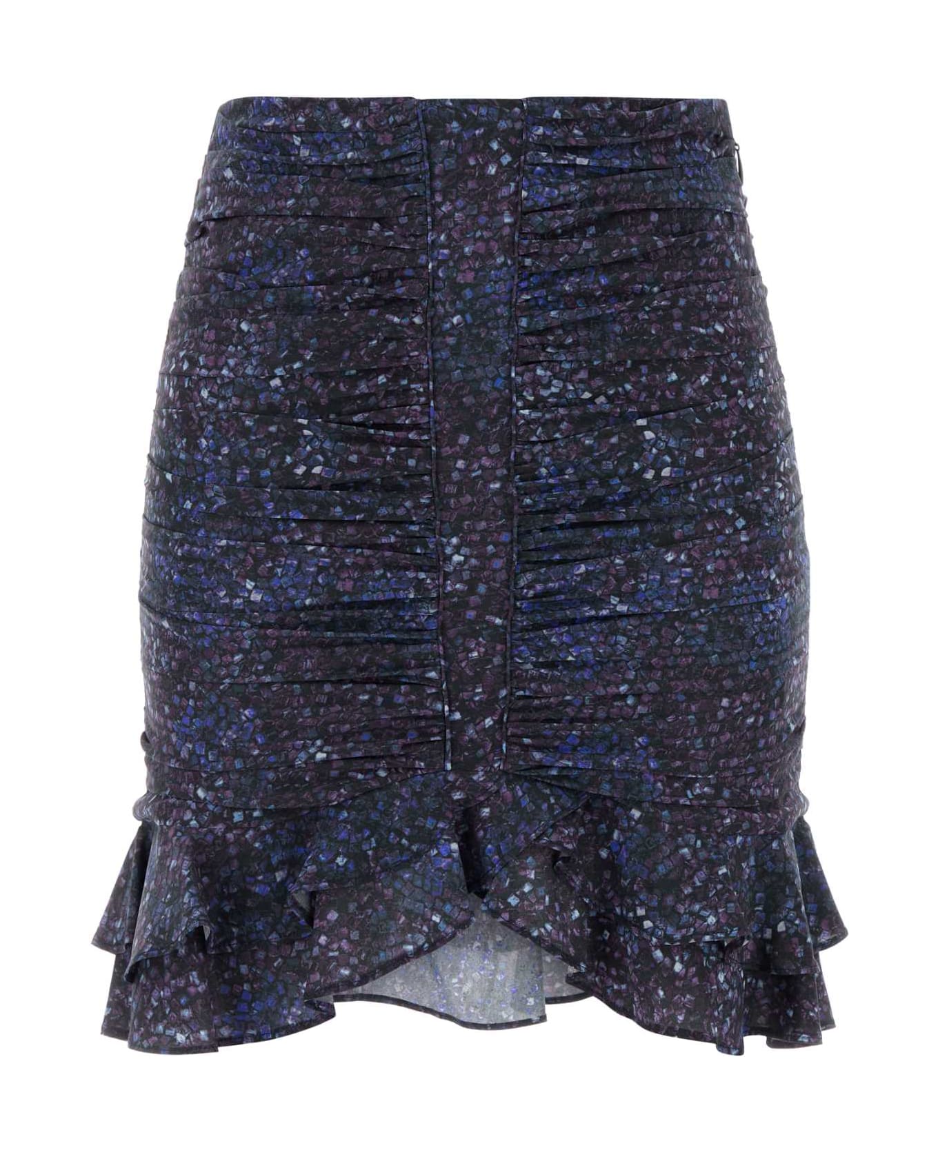 Isabel Marant Printed Stretch Crepe Milendi Mini Skirt - MIDNIGHT