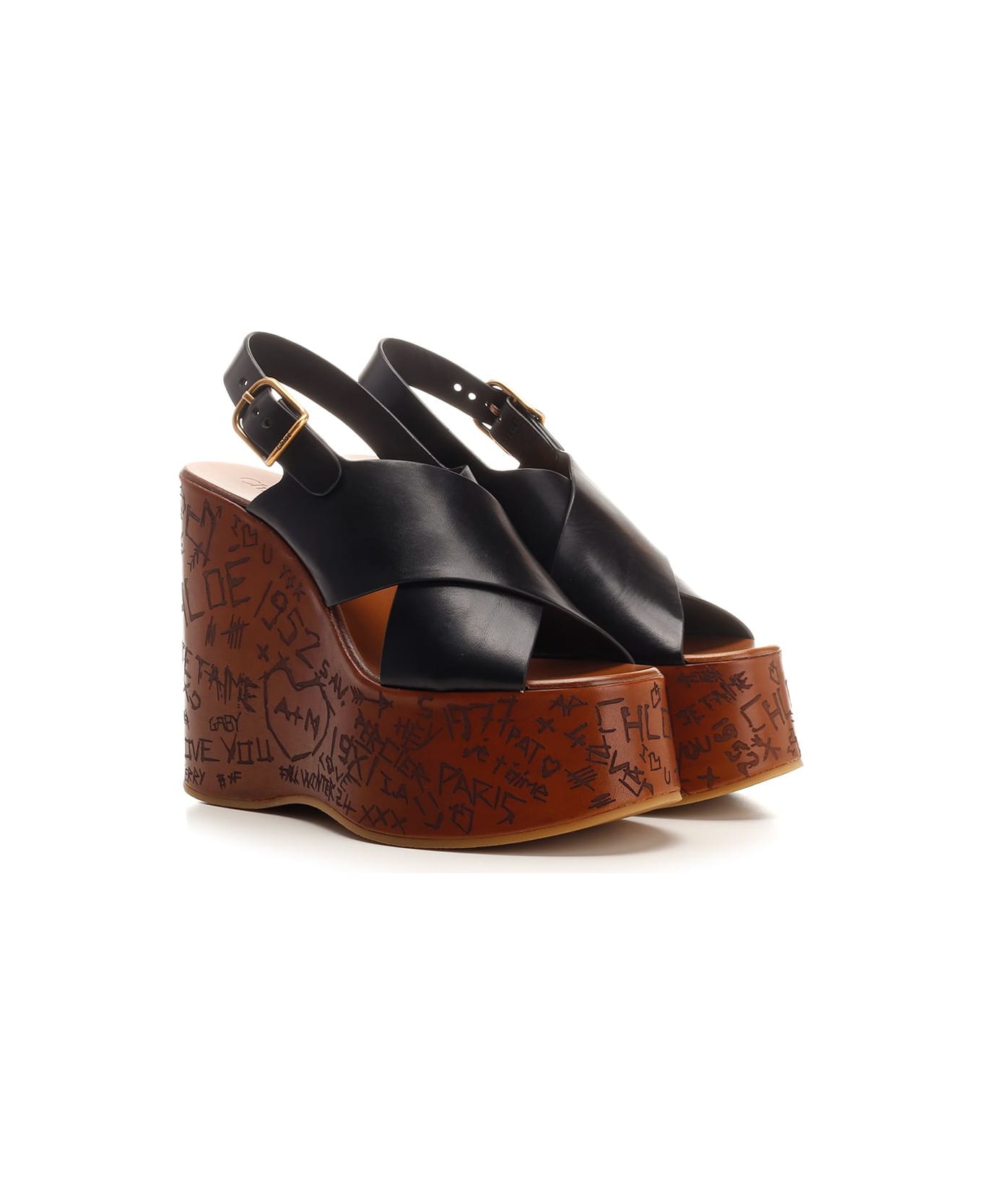 Chloé 'maxime' Wedge Sandal - Black
