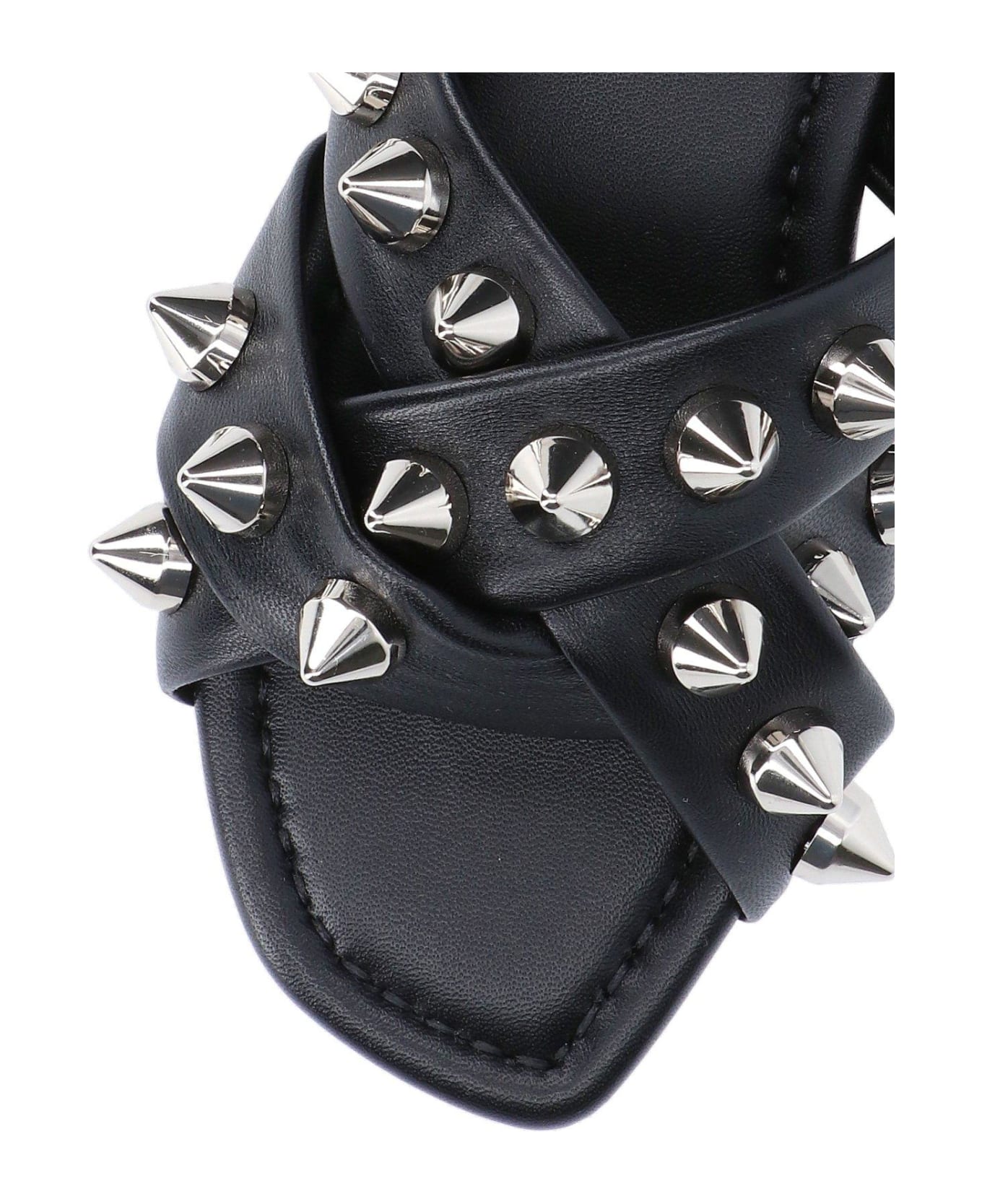 Christian Louboutin Stud Embellished Open Toe Sandals - Black