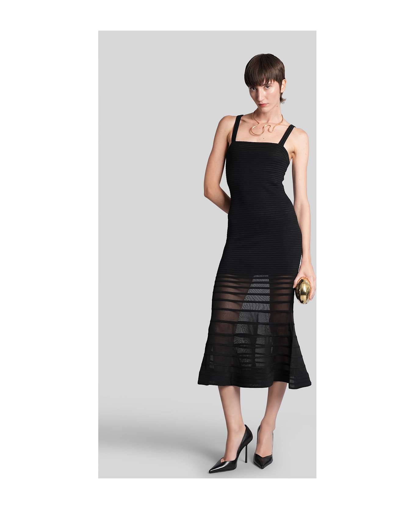 Simkhai Vallarie Long Dress In Black Rayon - Black